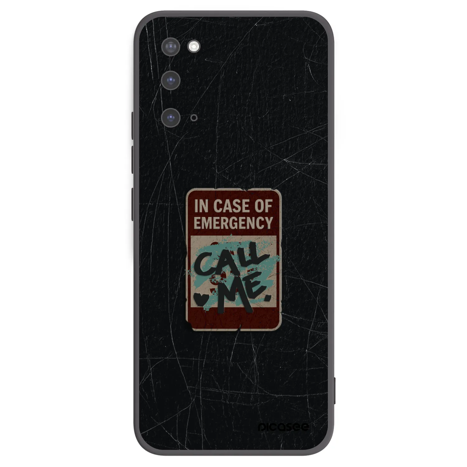 Picasee Μαύρη θήκη σιλικόνης για Samsung Galaxy S20 G980F - EMERGENCY