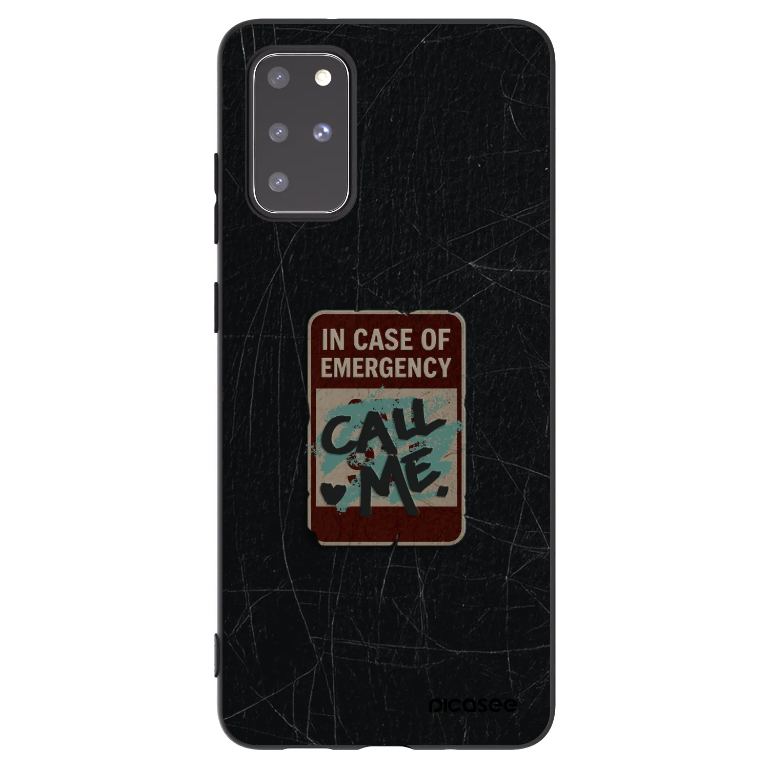 Picasee Μαύρη θήκη σιλικόνης για Samsung Galaxy S20+ G985F - EMERGENCY