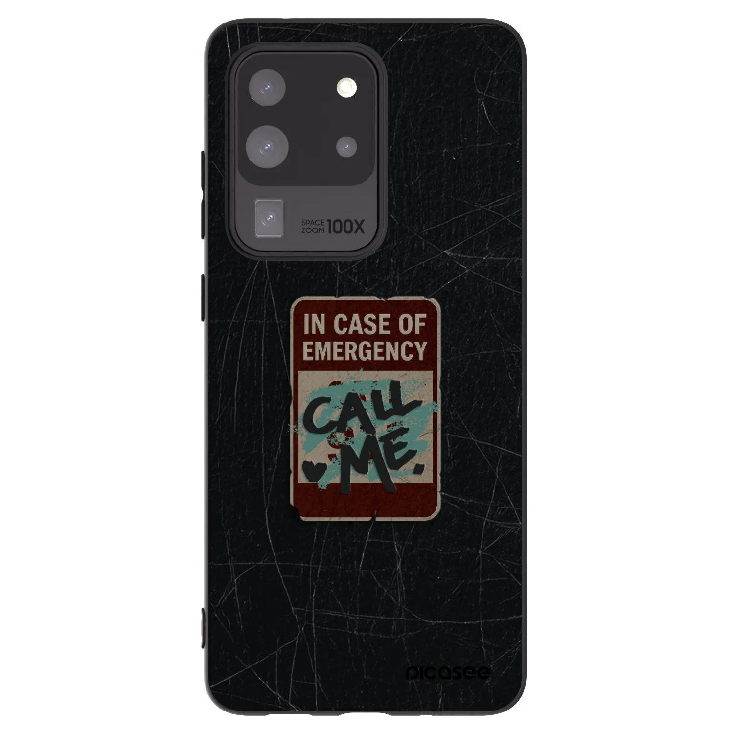 Picasee Μαύρη θήκη σιλικόνης για Samsung Galaxy S20 Ultra 5G G988F - EMERGENCY
