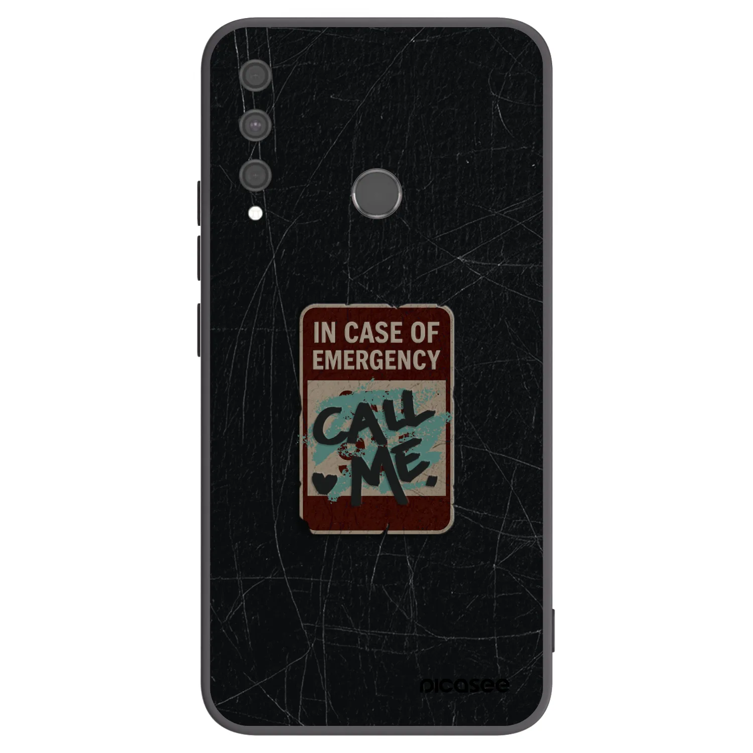 Picasee Μαύρη θήκη σιλικόνης για Huawei P40 Lite E - EMERGENCY
