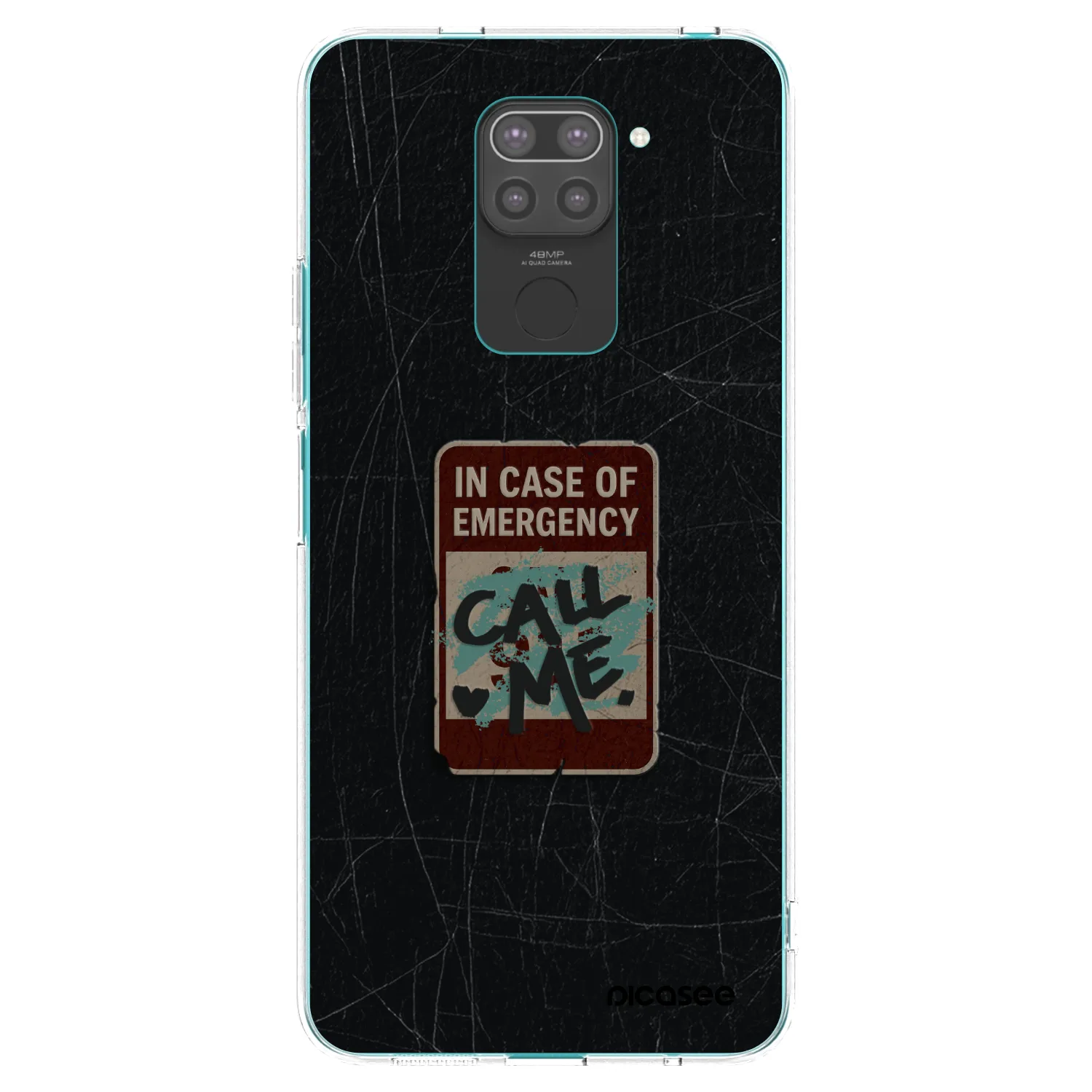 Picasee Μαύρη θήκη σιλικόνης για Xiaomi Redmi Note 9 - EMERGENCY