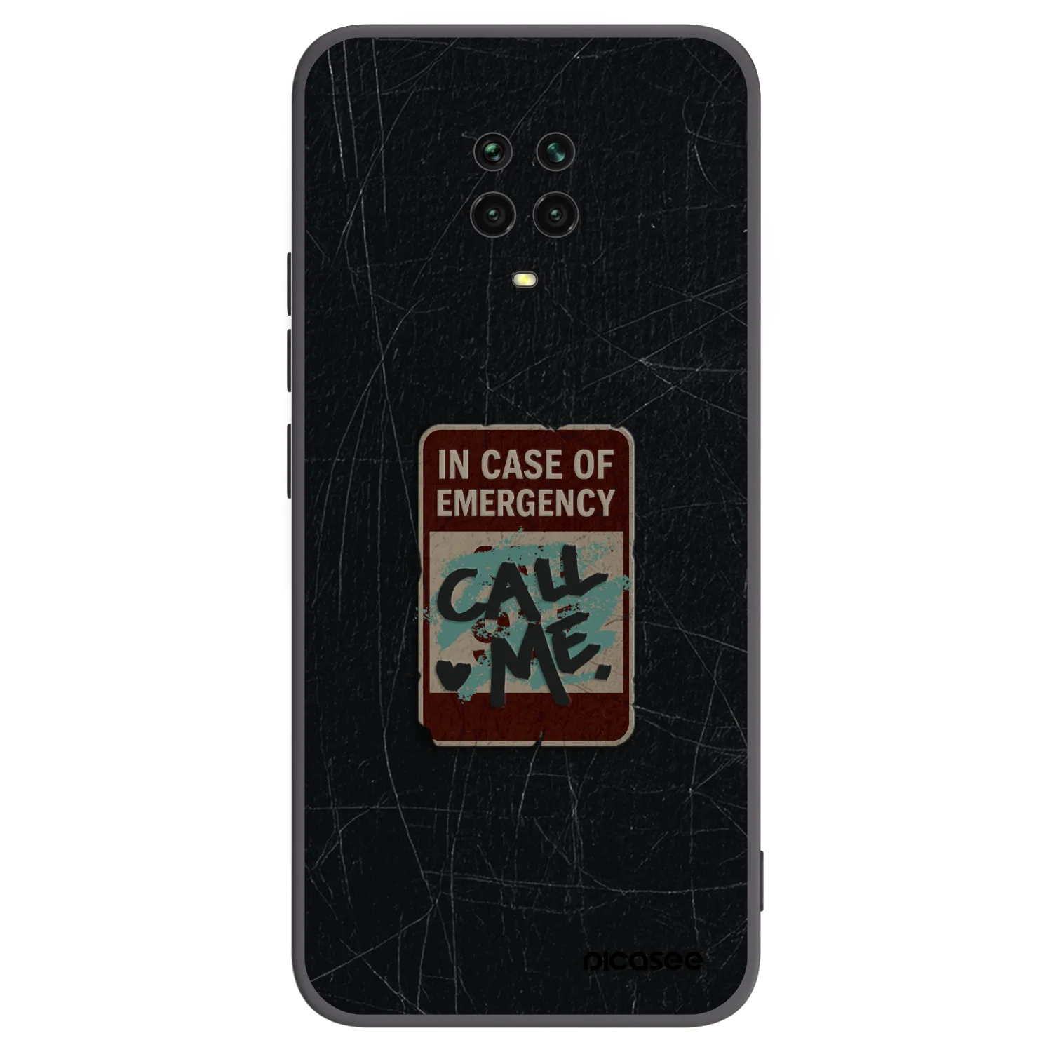 Picasee Μαύρη θήκη σιλικόνης για Xiaomi Redmi Note 9S - EMERGENCY