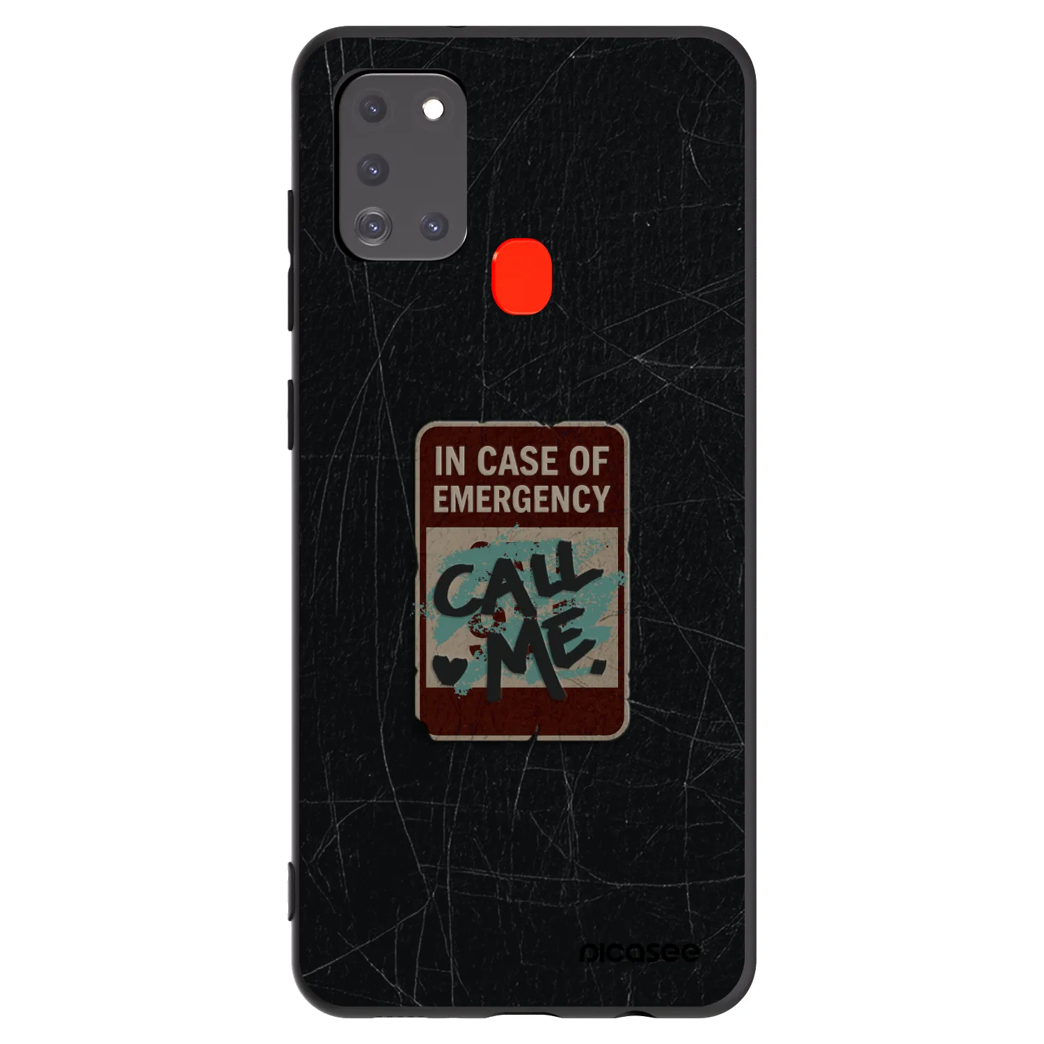 Picasee Μαύρη θήκη σιλικόνης για Samsung Galaxy A21s - EMERGENCY