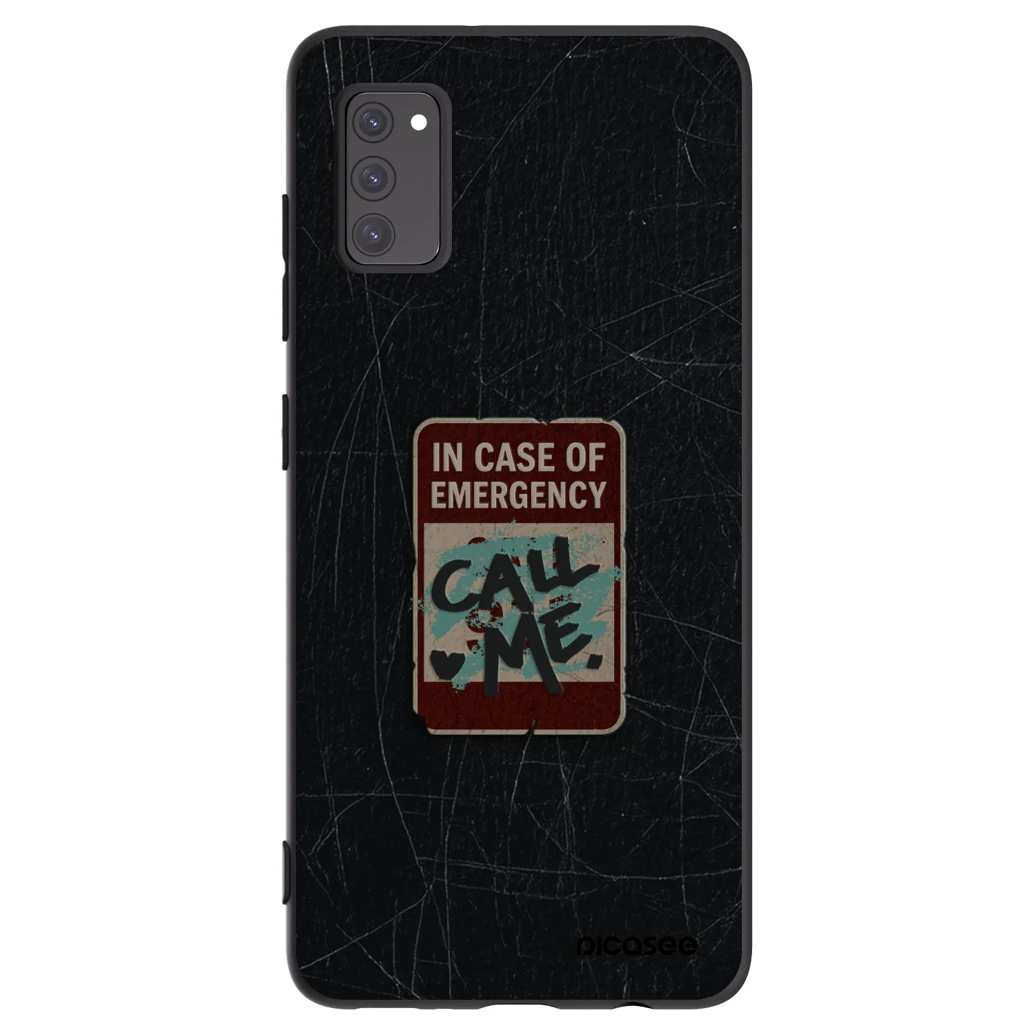 Picasee Μαύρη θήκη σιλικόνης για Samsung Galaxy A41 A415F - EMERGENCY