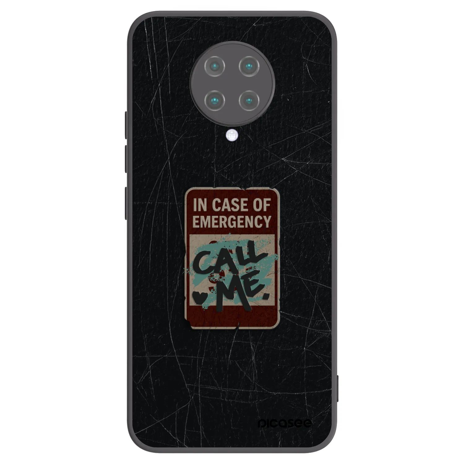 Picasee Μαύρη θήκη σιλικόνης για Xiaomi Poco F2 Pro - EMERGENCY