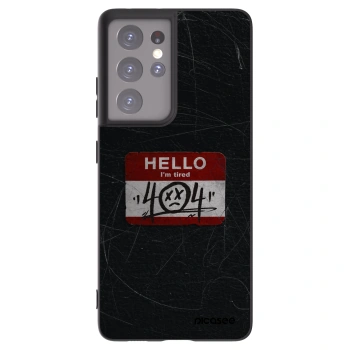Picasee Μαύρη θήκη σιλικόνης για Samsung Galaxy S21 Ultra 5G G998B - HELLO 404