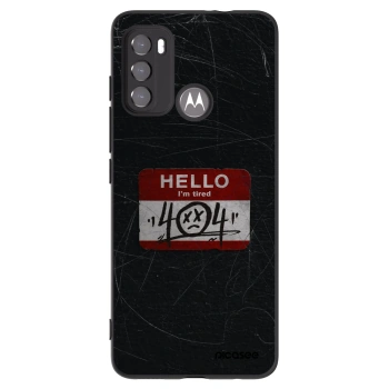 Picasee Μαύρη θήκη σιλικόνης για Motorola Moto G60 - HELLO 404