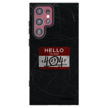 Picasee Μαύρη θήκη σιλικόνης για Samsung Galaxy S22 Ultra 5G - HELLO 404