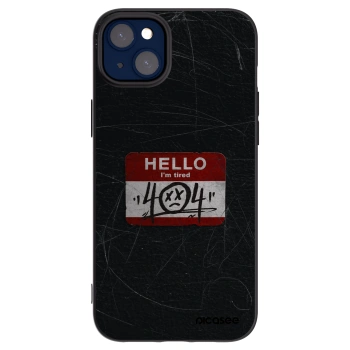 Picasee Μαύρη θήκη σιλικόνης για Apple iPhone 14 Plus - HELLO 404