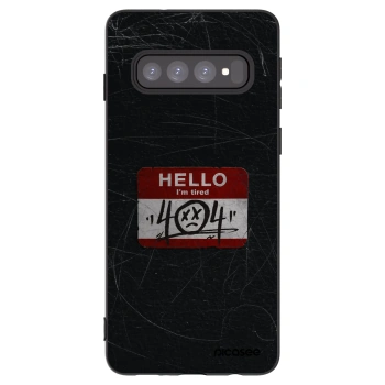 Picasee Μαύρη θήκη σιλικόνης για Samsung Galaxy S10 G973 - HELLO 404
