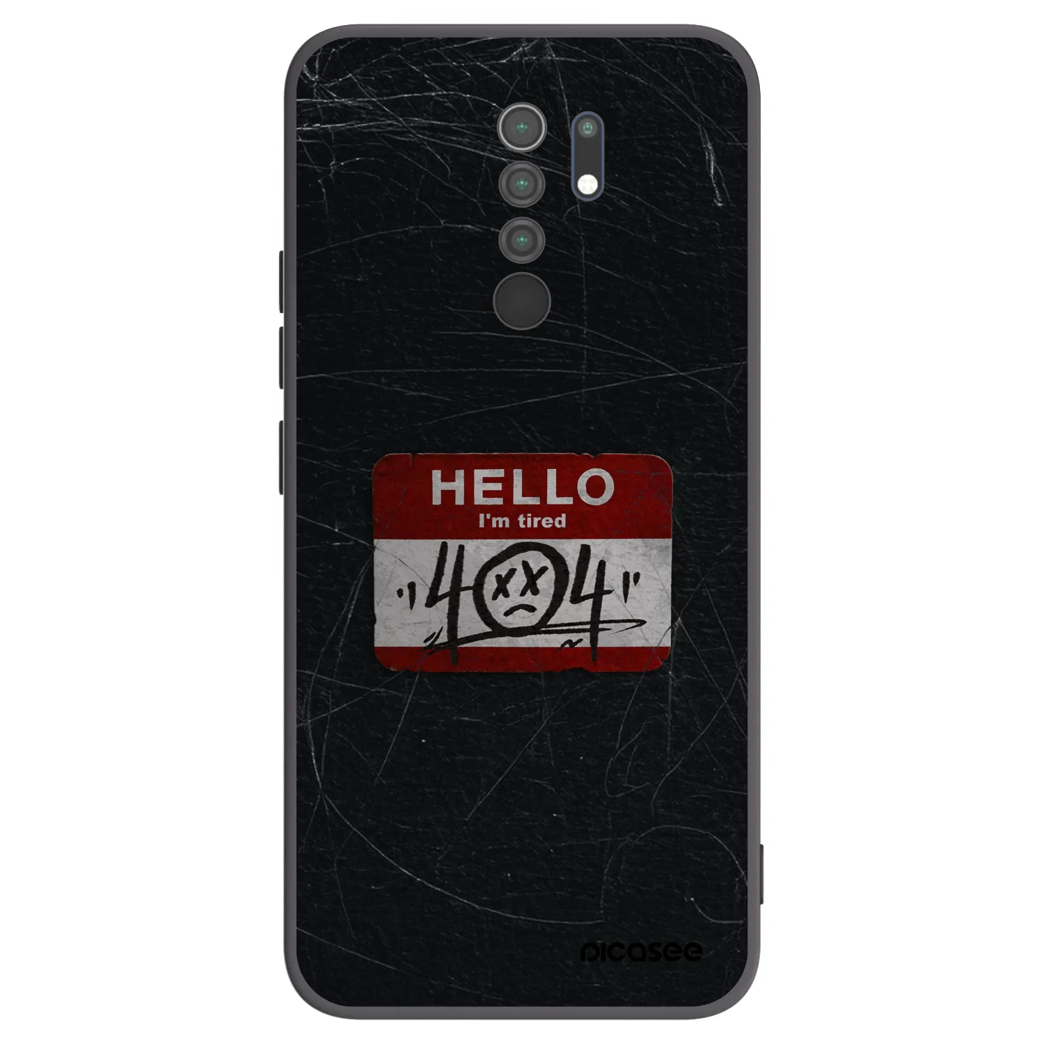 Picasee Μαύρη θήκη σιλικόνης για Xiaomi Redmi 9 - HELLO 404