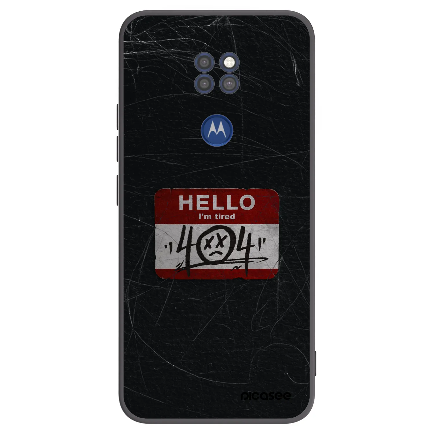 Picasee Μαύρη θήκη σιλικόνης για Motorola Moto G9 Play - HELLO 404