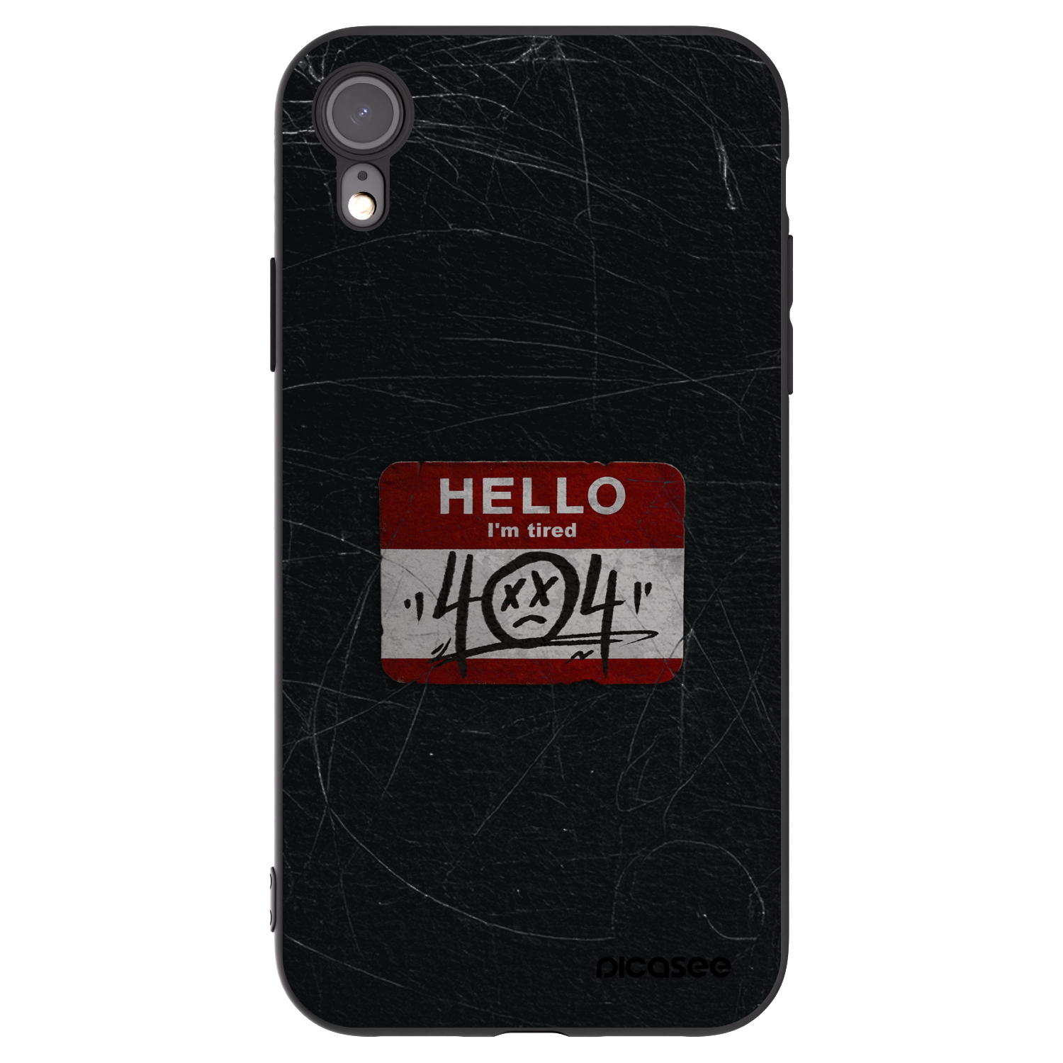 Picasee Μαύρη θήκη σιλικόνης για Apple iPhone XR - HELLO 404