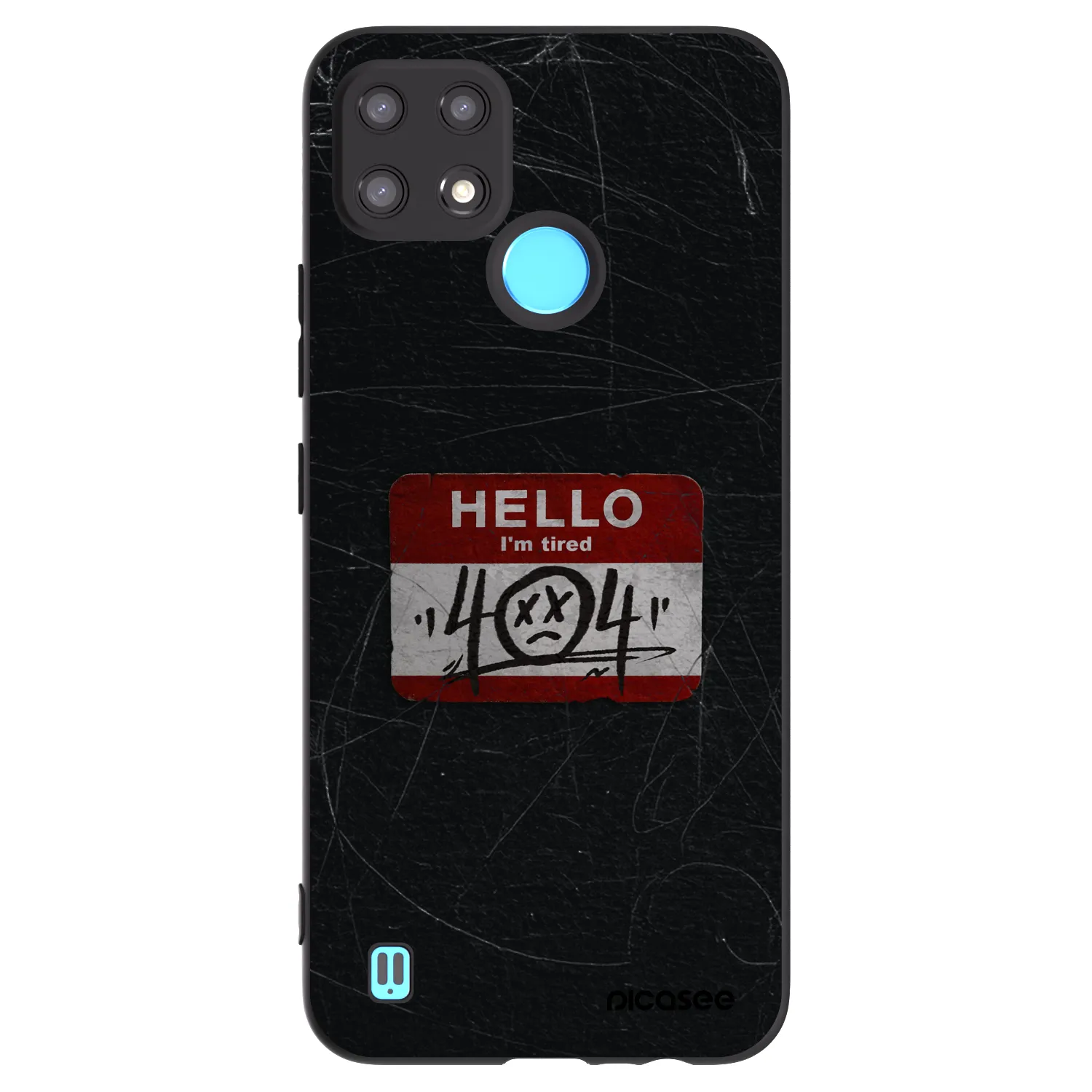 Picasee Μαύρη θήκη σιλικόνης για Realme C21 - HELLO 404