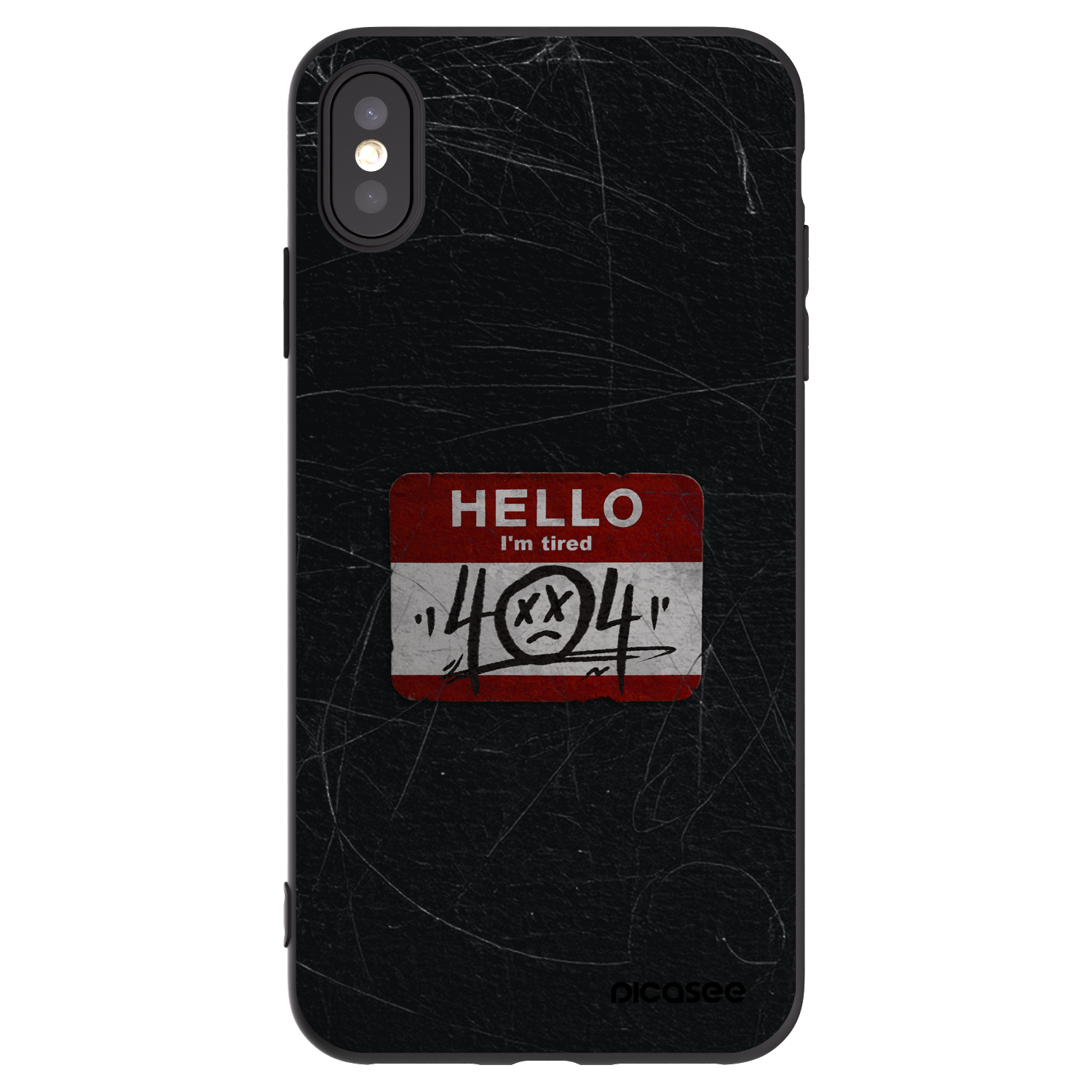 Picasee Μαύρη θήκη σιλικόνης για Apple iPhone XS Max - HELLO 404
