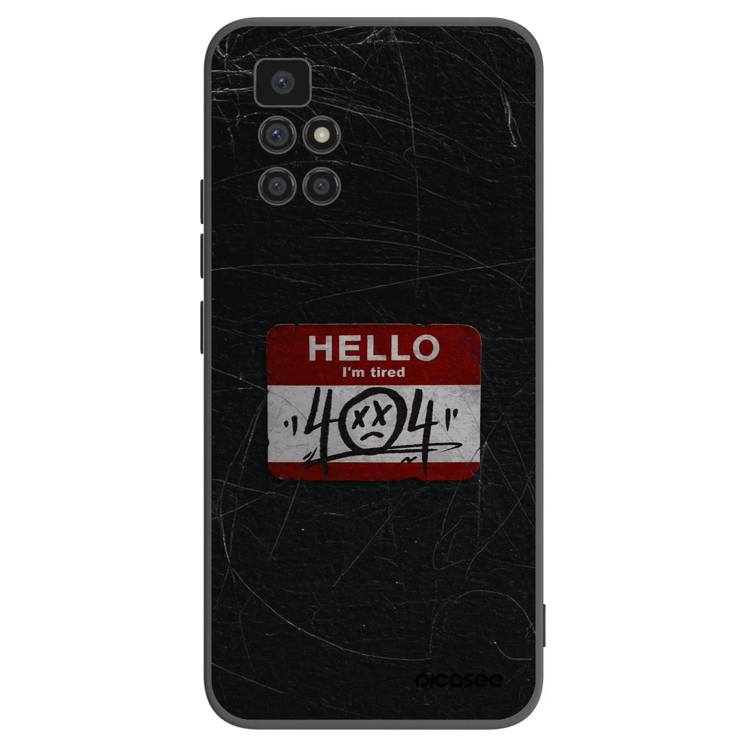 Picasee Μαύρη θήκη σιλικόνης για Xiaomi Redmi 10 - HELLO 404