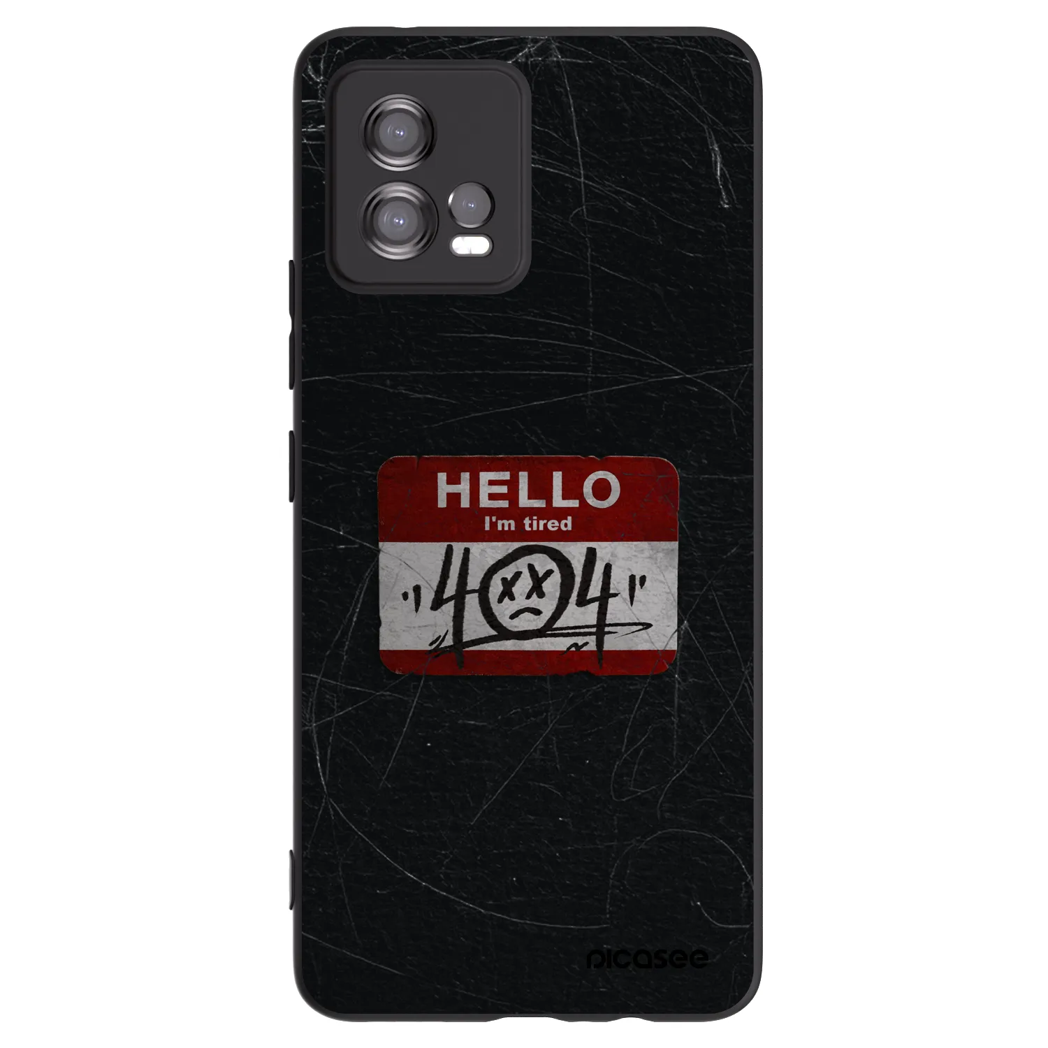 Picasee Μαύρη θήκη σιλικόνης για Motorola Moto G72 - HELLO 404