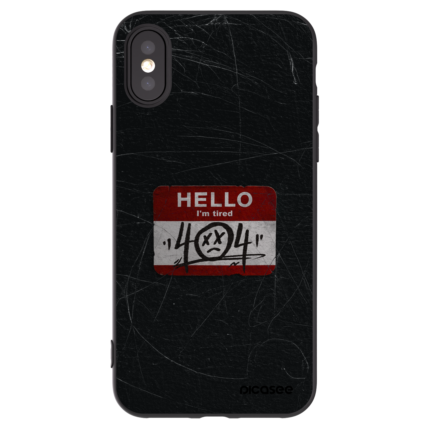 Picasee Μαύρη θήκη σιλικόνης για Apple iPhone X/XS - HELLO 404