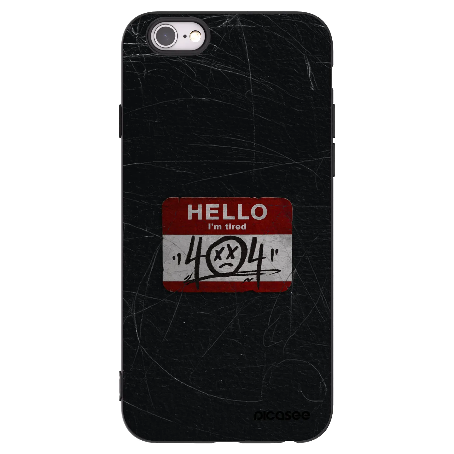 Picasee Μαύρη θήκη σιλικόνης για Apple iPhone 6/6S - HELLO 404