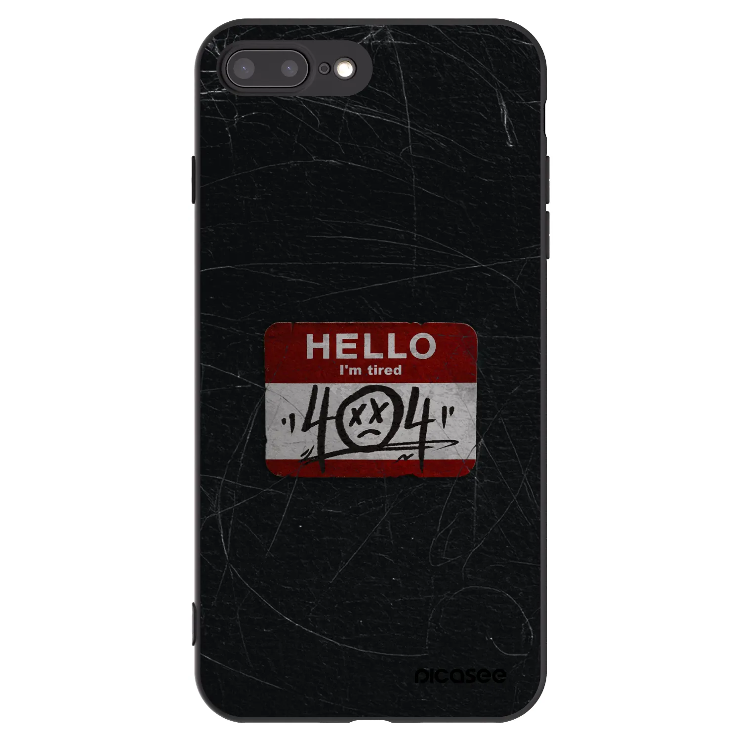 Picasee Μαύρη θήκη σιλικόνης για Apple iPhone 7 Plus - HELLO 404