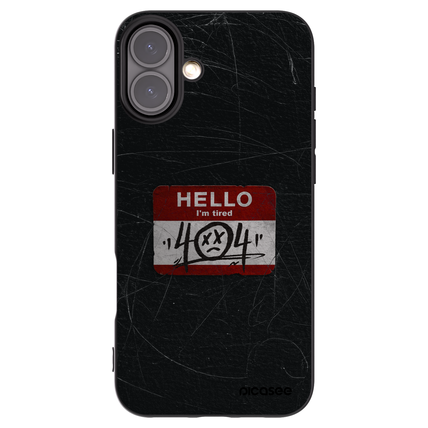 Picasee Μαύρη θήκη σιλικόνης για Apple iPhone 16 Plus - HELLO 404