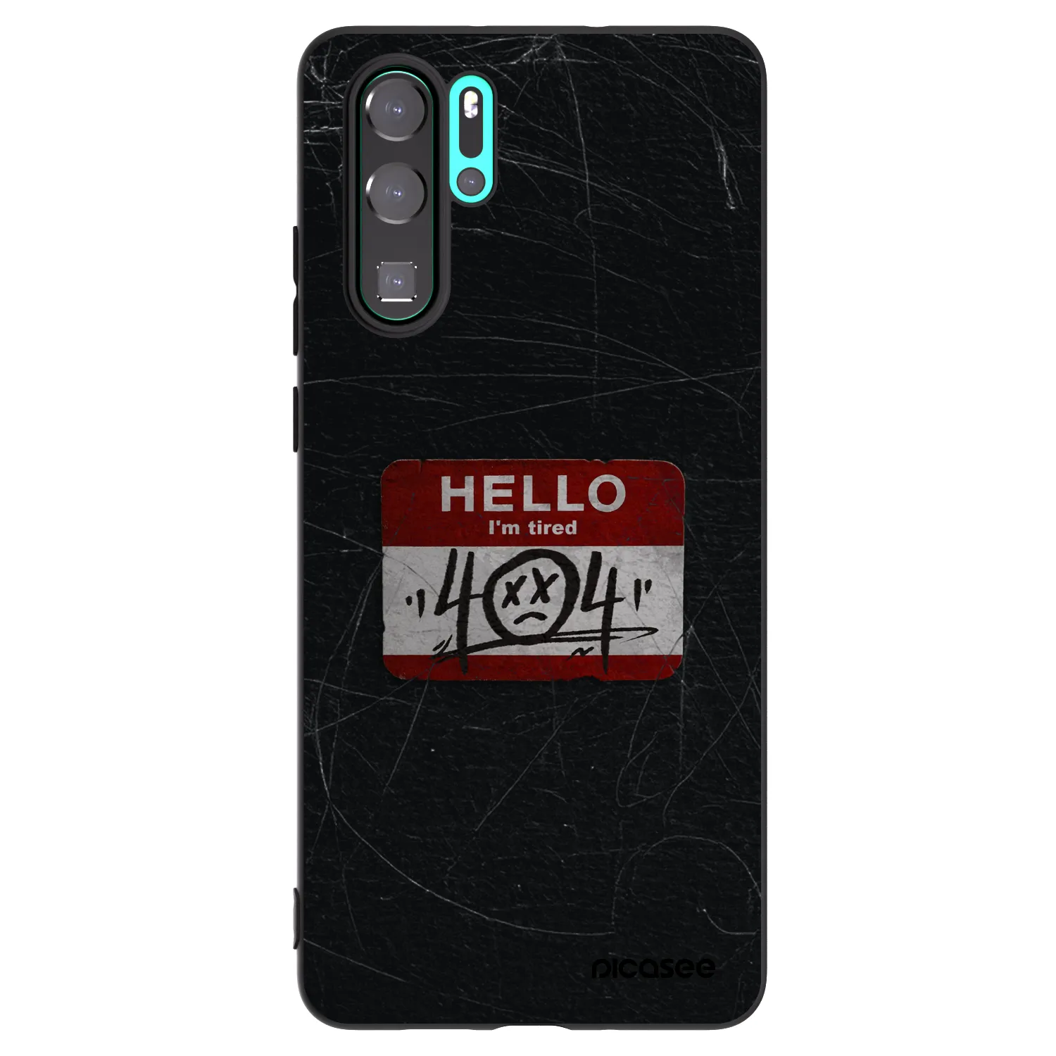 Picasee Μαύρη θήκη σιλικόνης για Huawei P30 Pro - HELLO 404