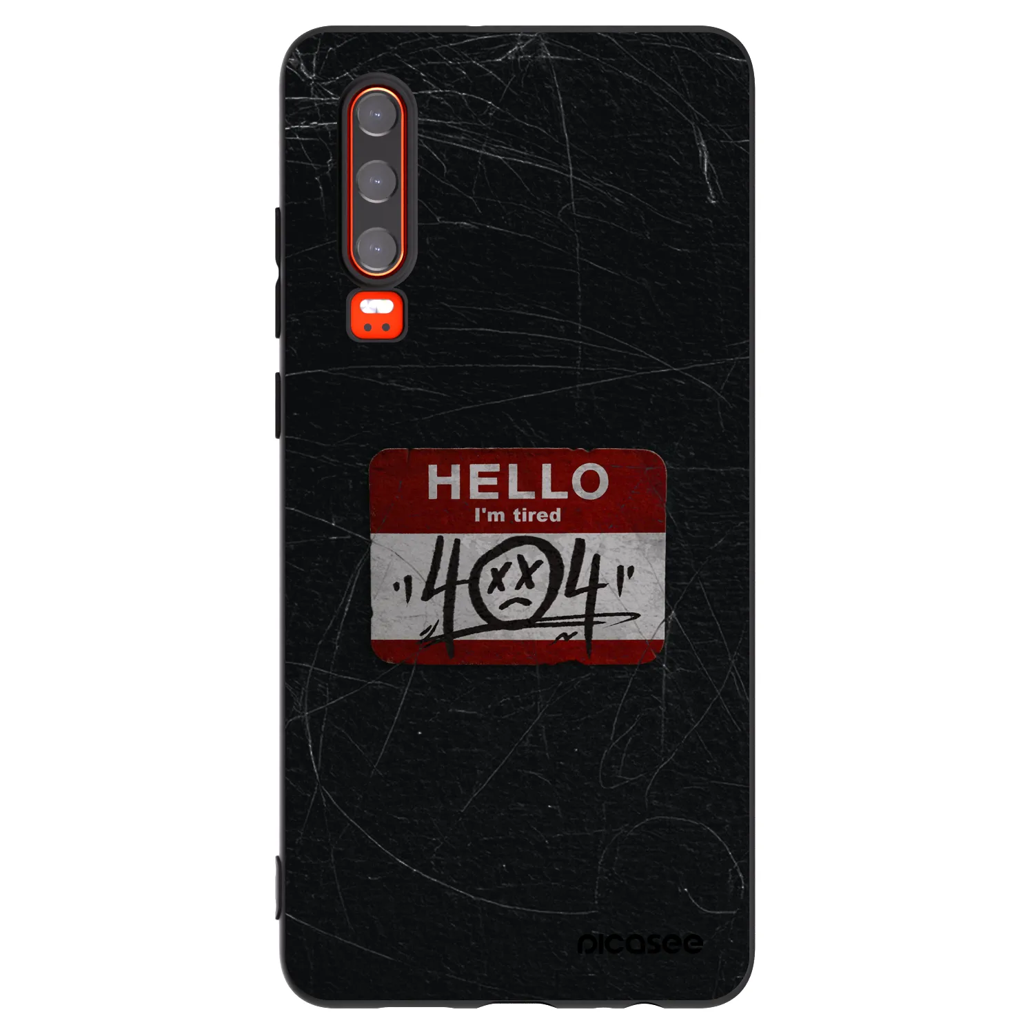 Picasee Μαύρη θήκη σιλικόνης για Huawei P30 - HELLO 404