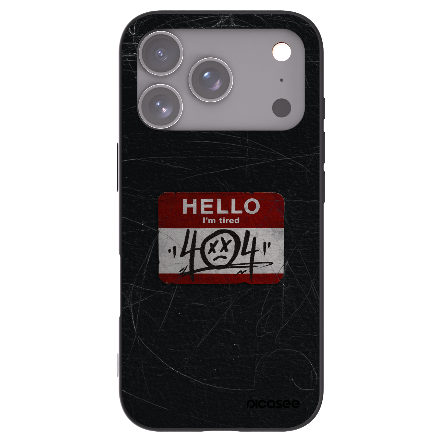 Picasee Μαύρη θήκη σιλικόνης για Apple iPhone 17 Pro - HELLO 404