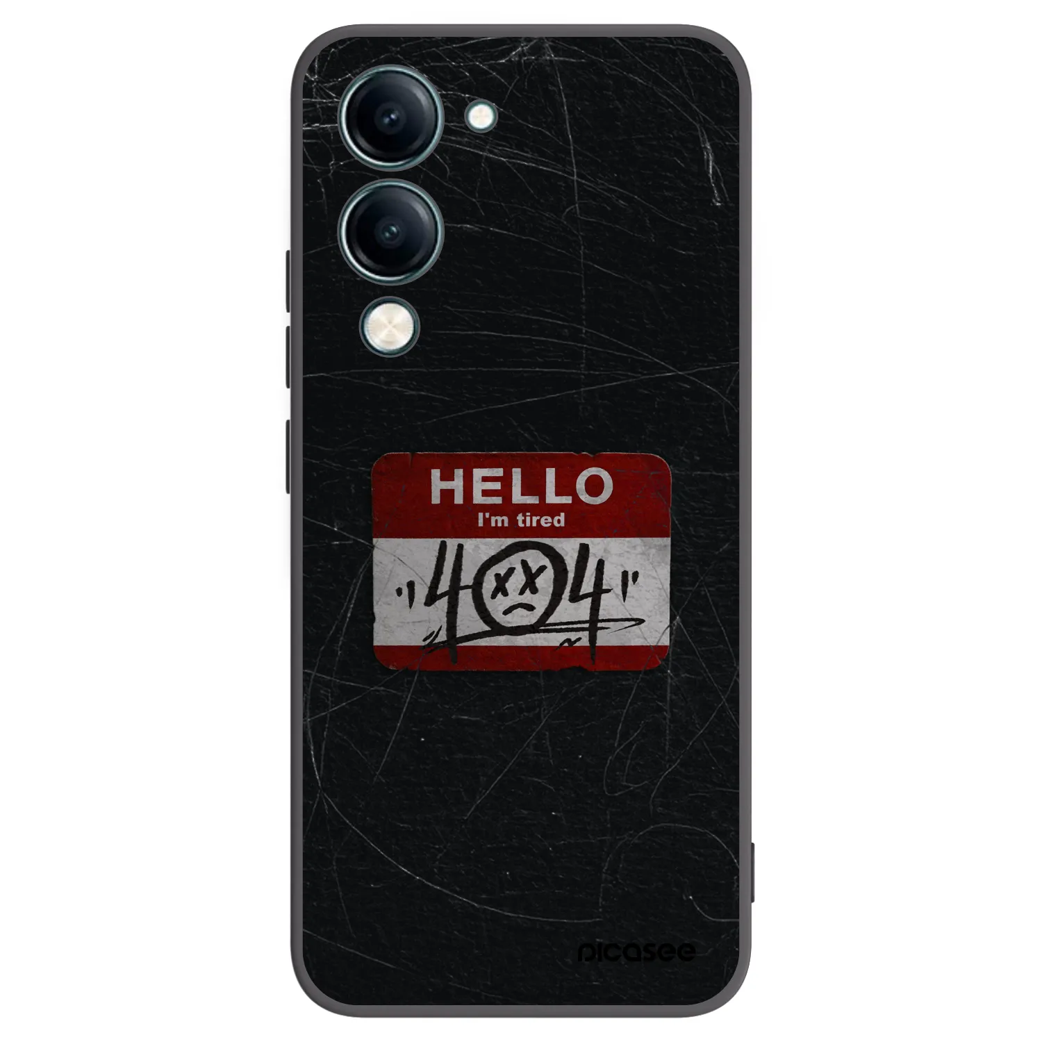 Picasee Μαύρη θήκη σιλικόνης για Vivo Y29s 5G - HELLO 404