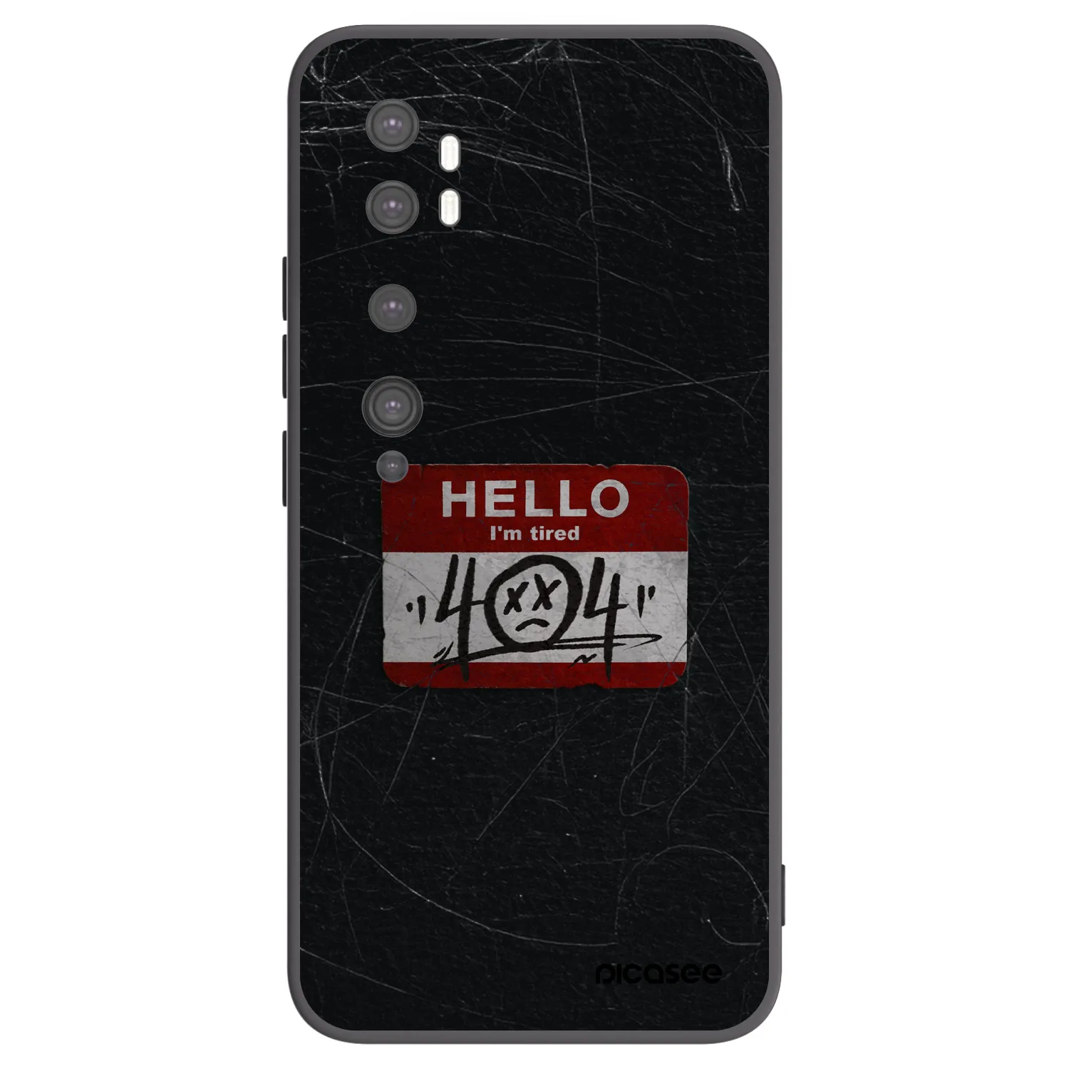 Picasee Μαύρη θήκη σιλικόνης για Xiaomi Mi Note 10 (Pro) - HELLO 404