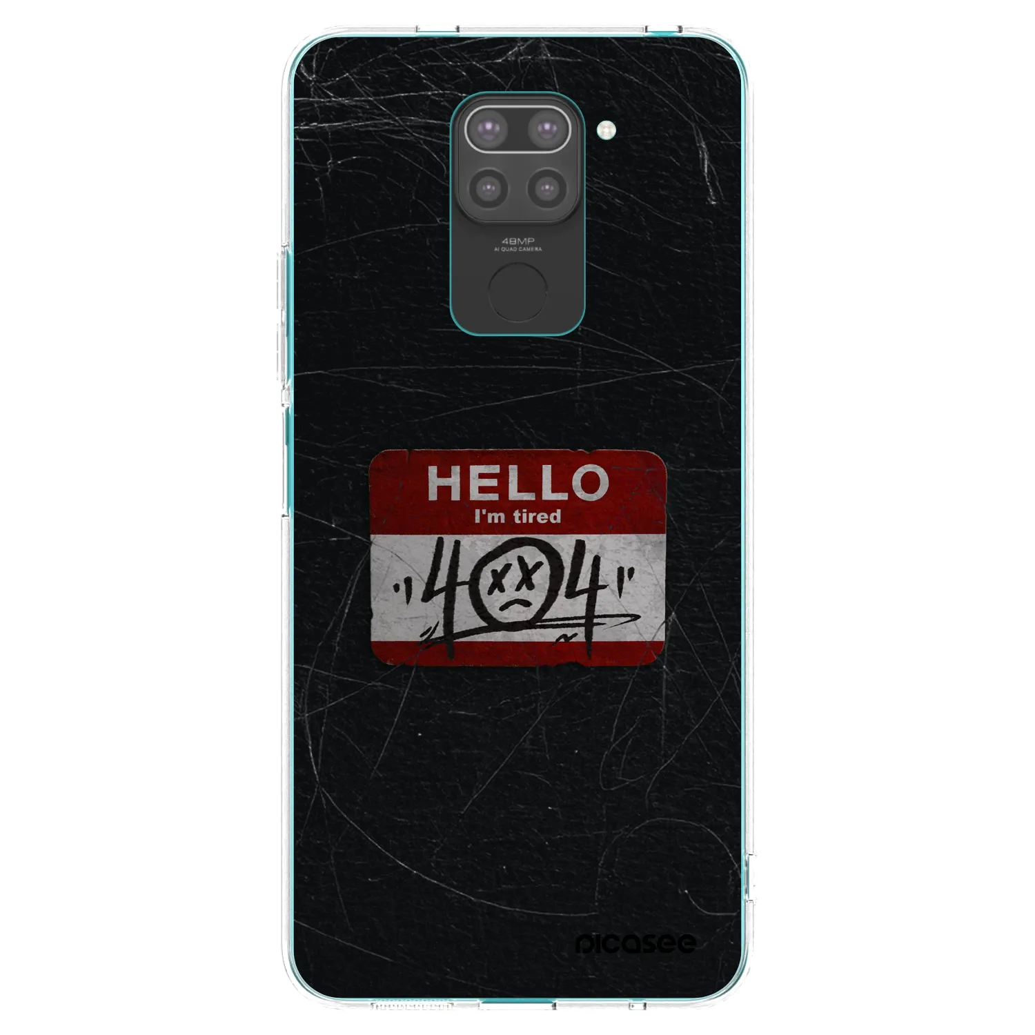 Picasee Μαύρη θήκη σιλικόνης για Xiaomi Redmi Note 9 - HELLO 404