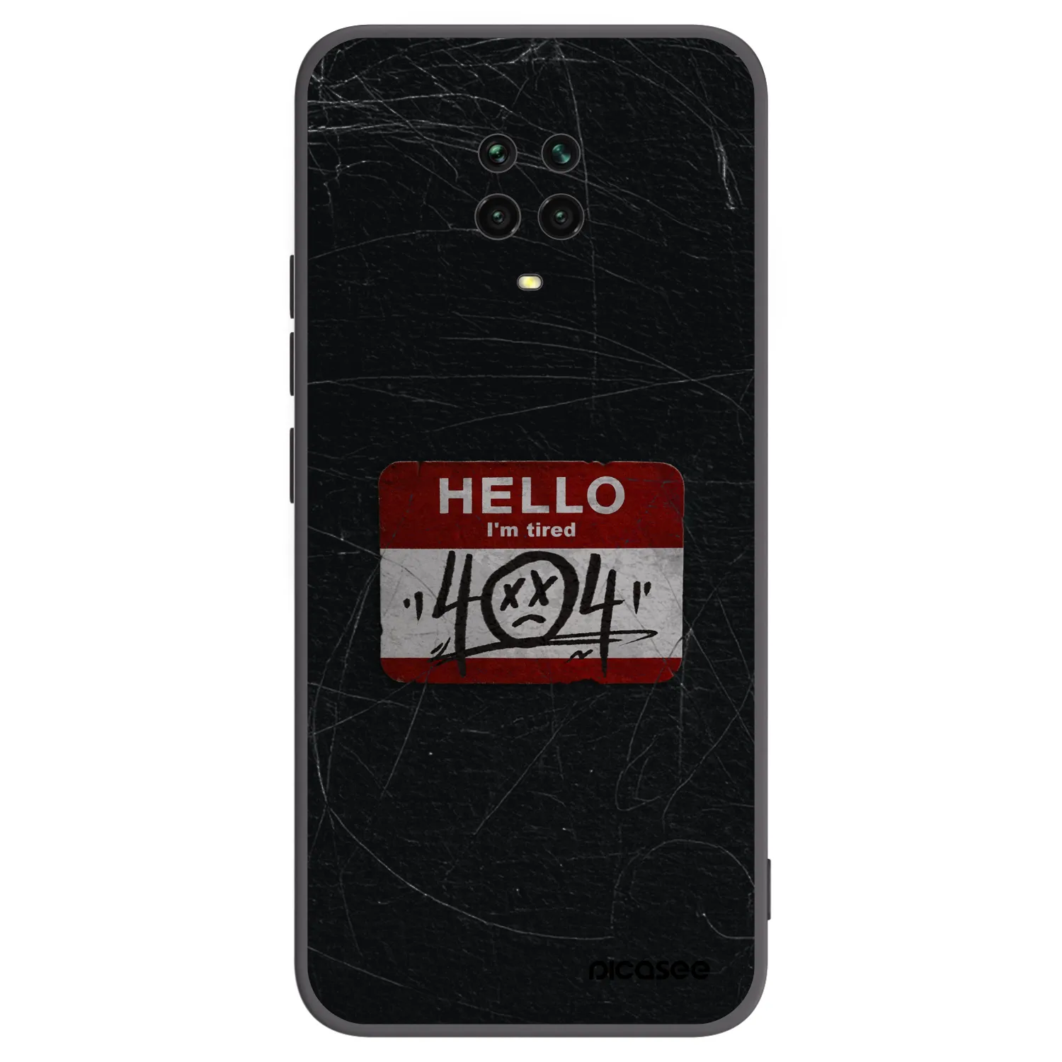 Picasee Μαύρη θήκη σιλικόνης για Xiaomi Redmi Note 9S - HELLO 404