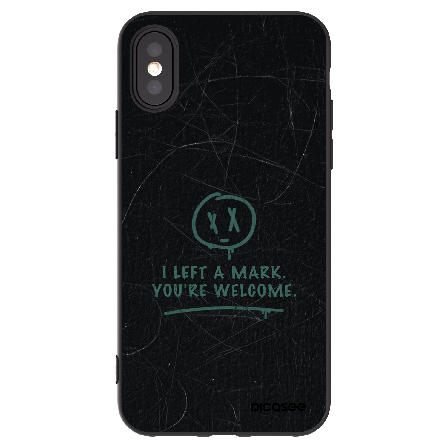 Picasee Μαύρη θήκη σιλικόνης για Apple iPhone X/XS - LEFT A MARK