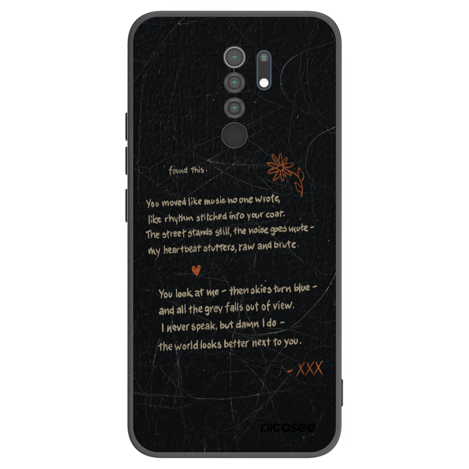 Picasee Μαύρη θήκη σιλικόνης για Xiaomi Redmi 9 - POET