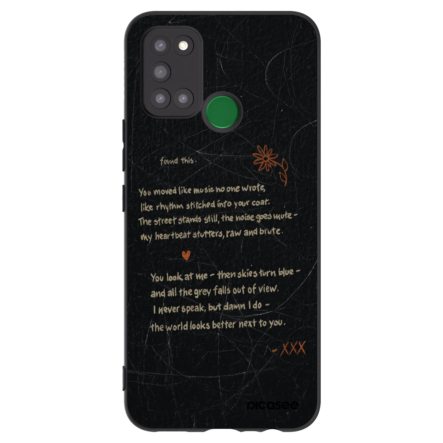 Picasee Μαύρη θήκη σιλικόνης για Realme 7i - POET