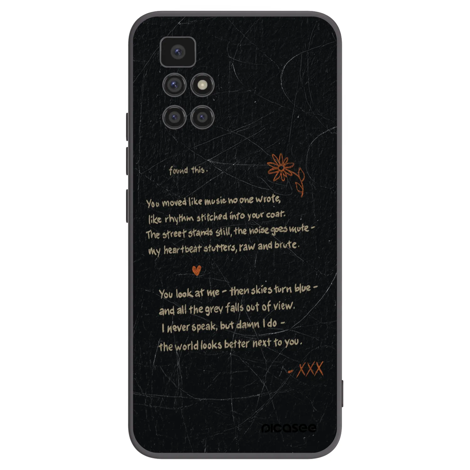 Picasee Μαύρη θήκη σιλικόνης για Xiaomi Redmi 10 - POET