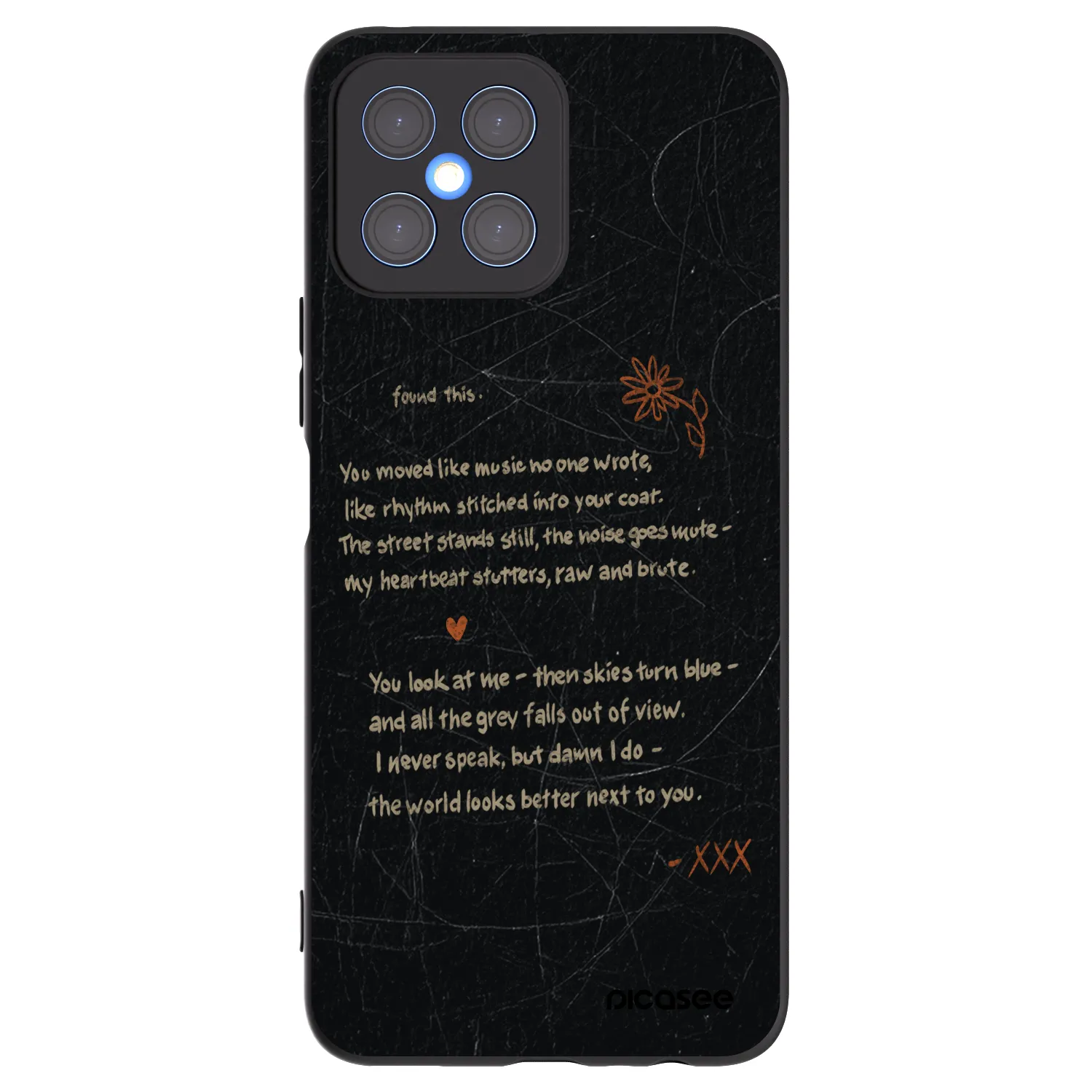 Picasee Μαύρη θήκη σιλικόνης για Honor X8 4G - POET