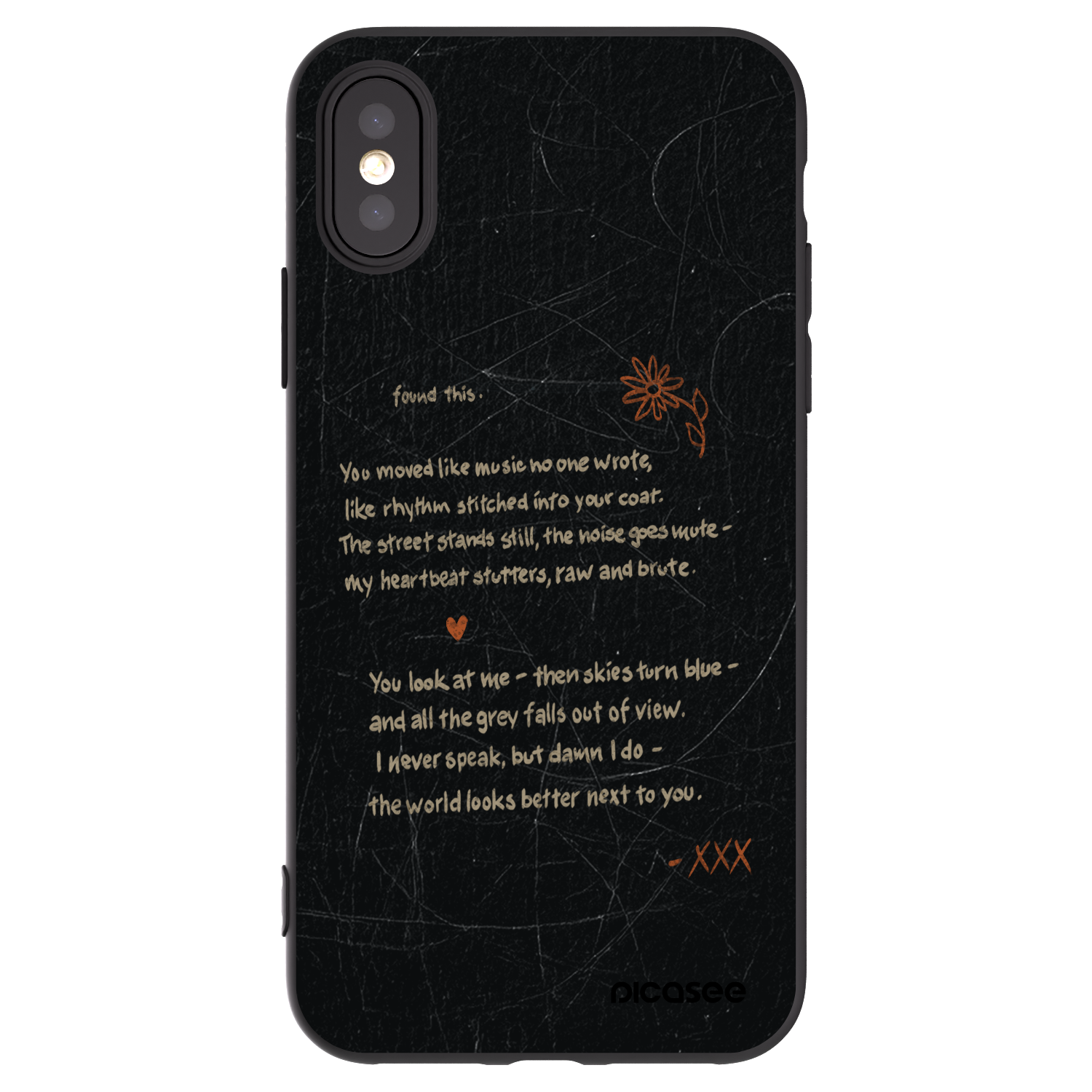 Picasee Μαύρη θήκη σιλικόνης για Apple iPhone X/XS - POET