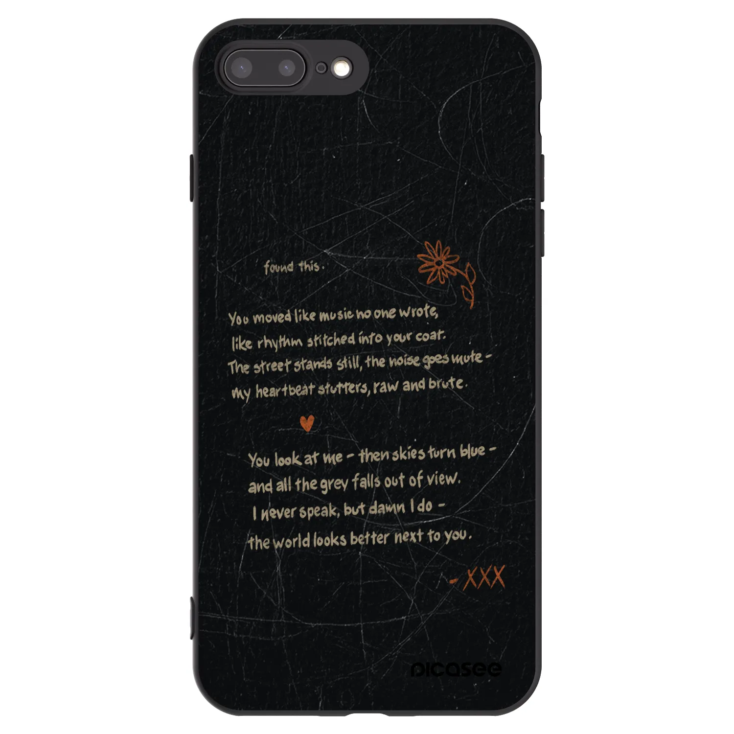 Picasee Μαύρη θήκη σιλικόνης για Apple iPhone 8 Plus - POET