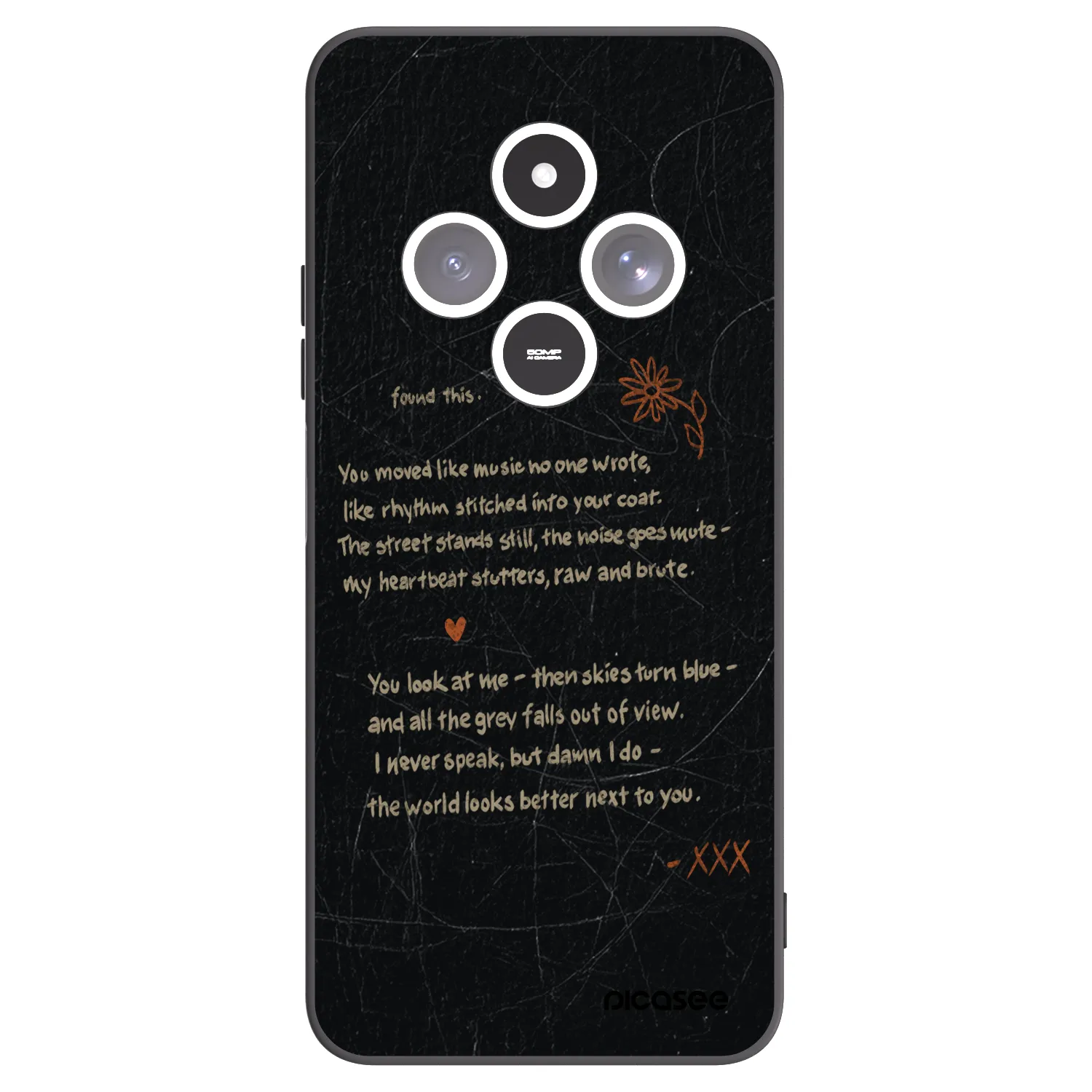 Picasee Μαύρη θήκη σιλικόνης για Xiaomi Redmi 14C - POET