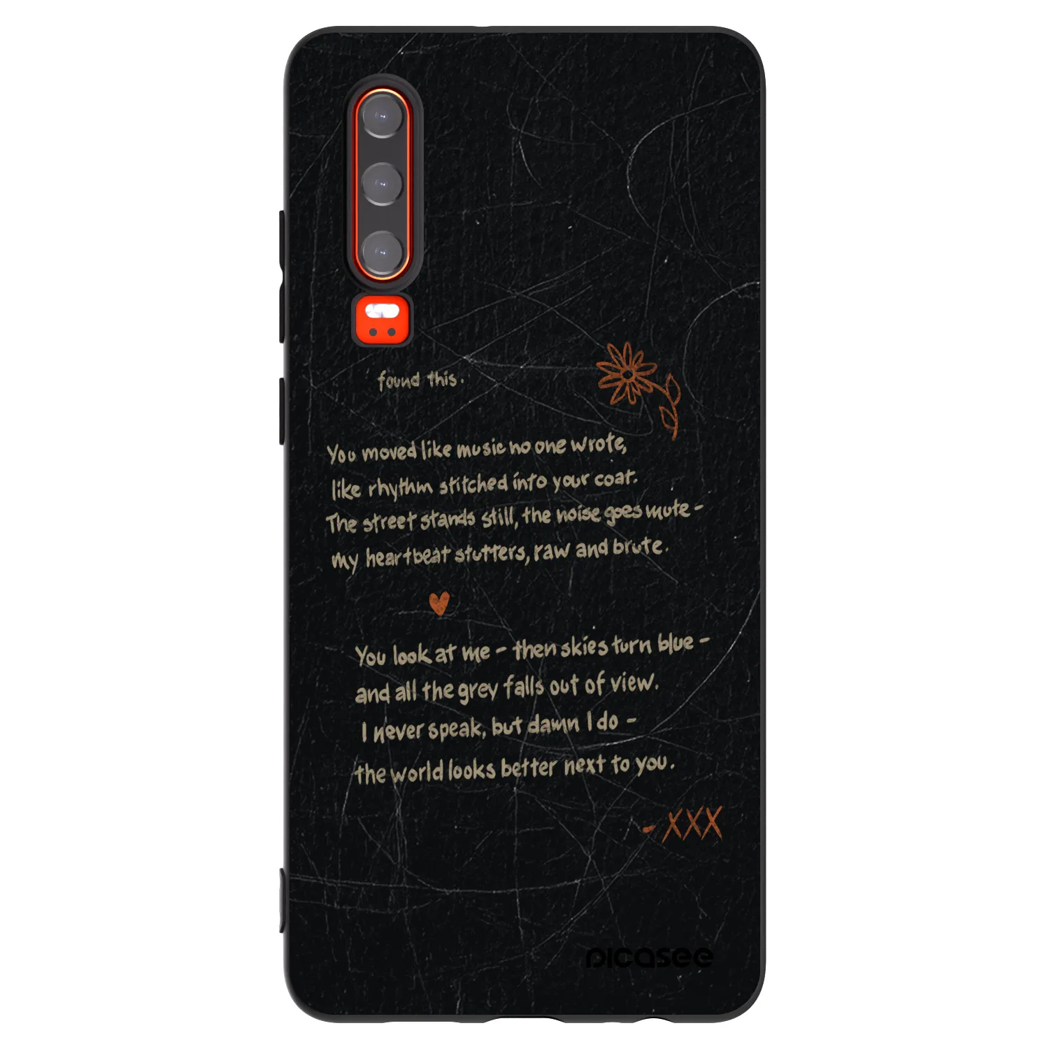 Picasee Μαύρη θήκη σιλικόνης για Huawei P30 - POET