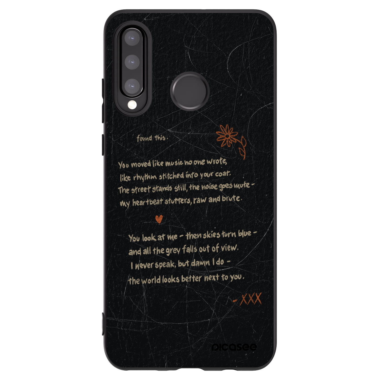 Picasee Μαύρη θήκη σιλικόνης για Huawei P30 Lite - POET