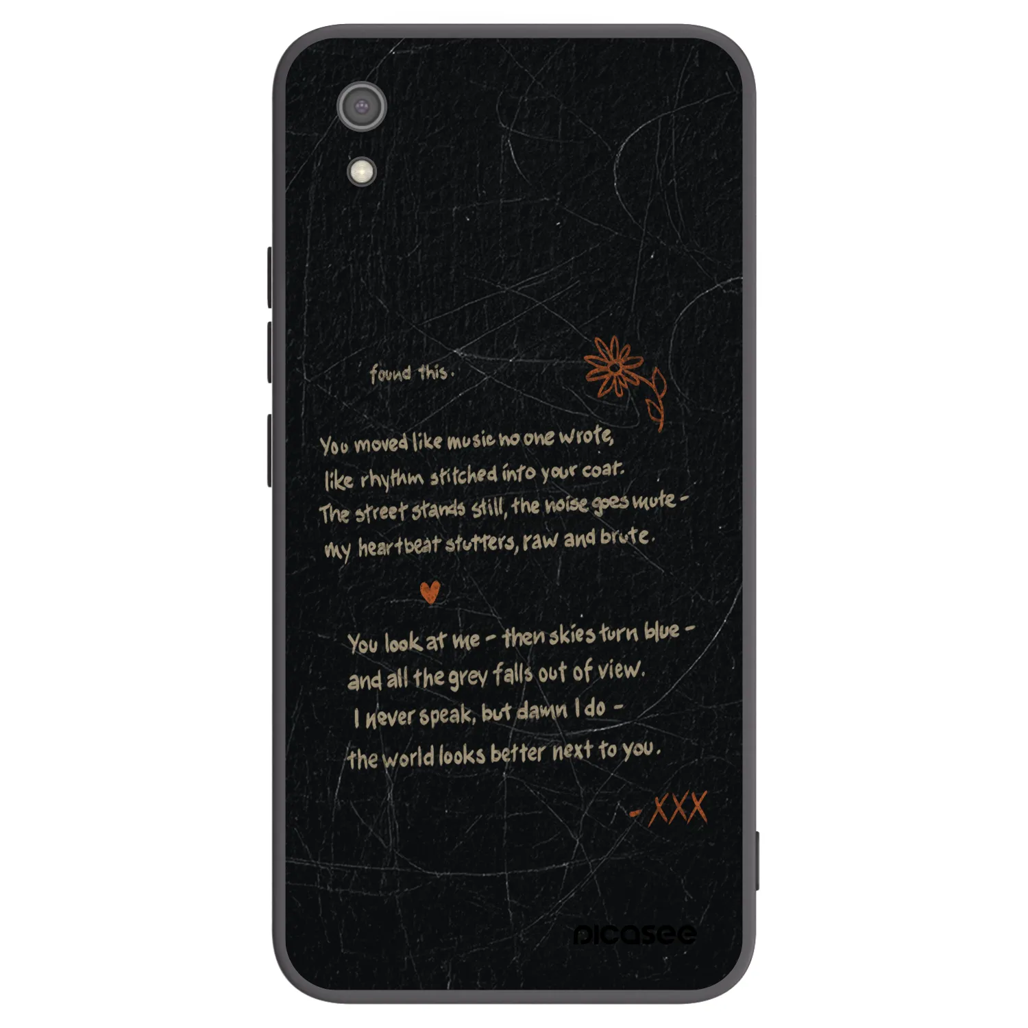 Picasee Μαύρη θήκη σιλικόνης για Xiaomi Redmi 7A - POET