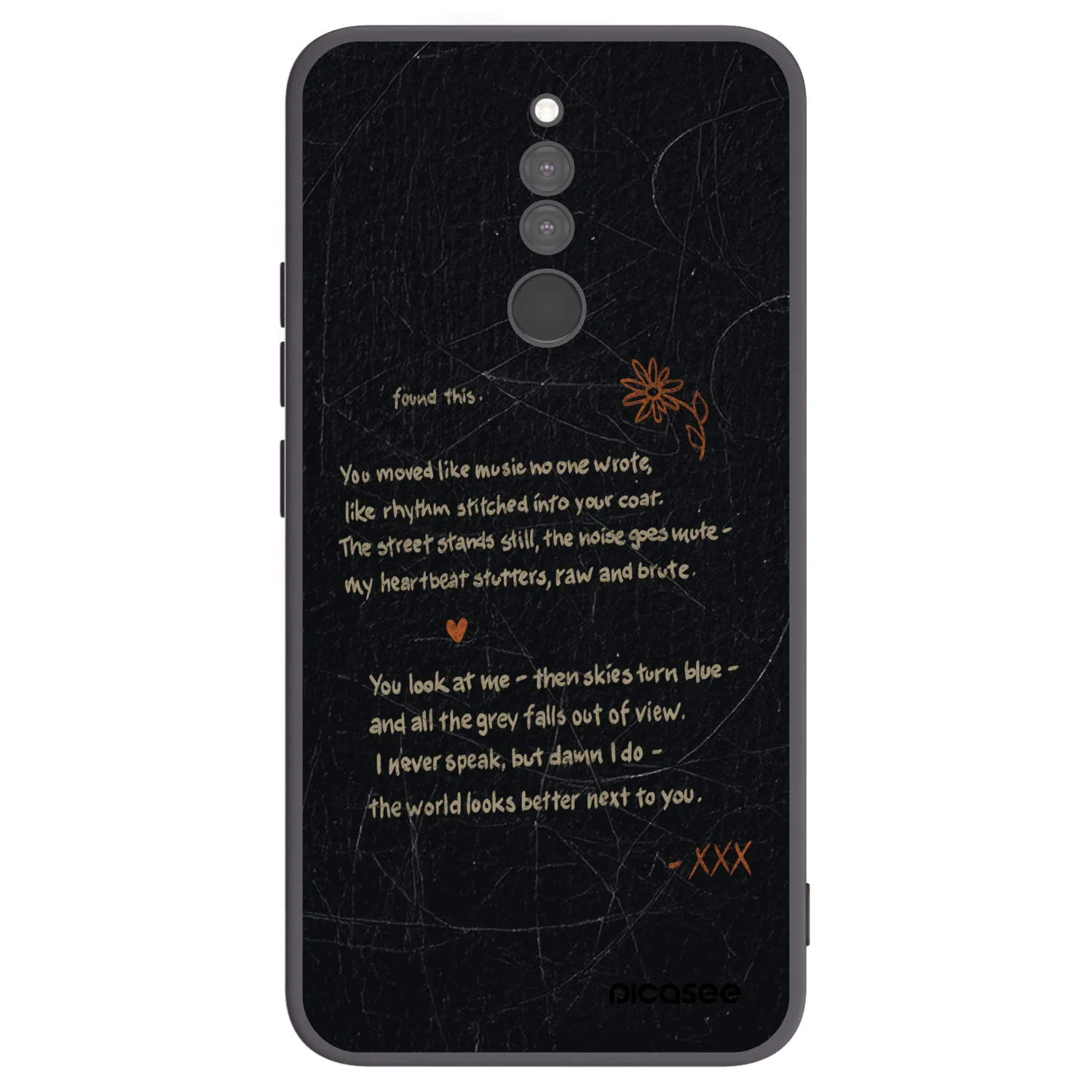 Picasee Μαύρη θήκη σιλικόνης για Xiaomi Redmi 8 - POET