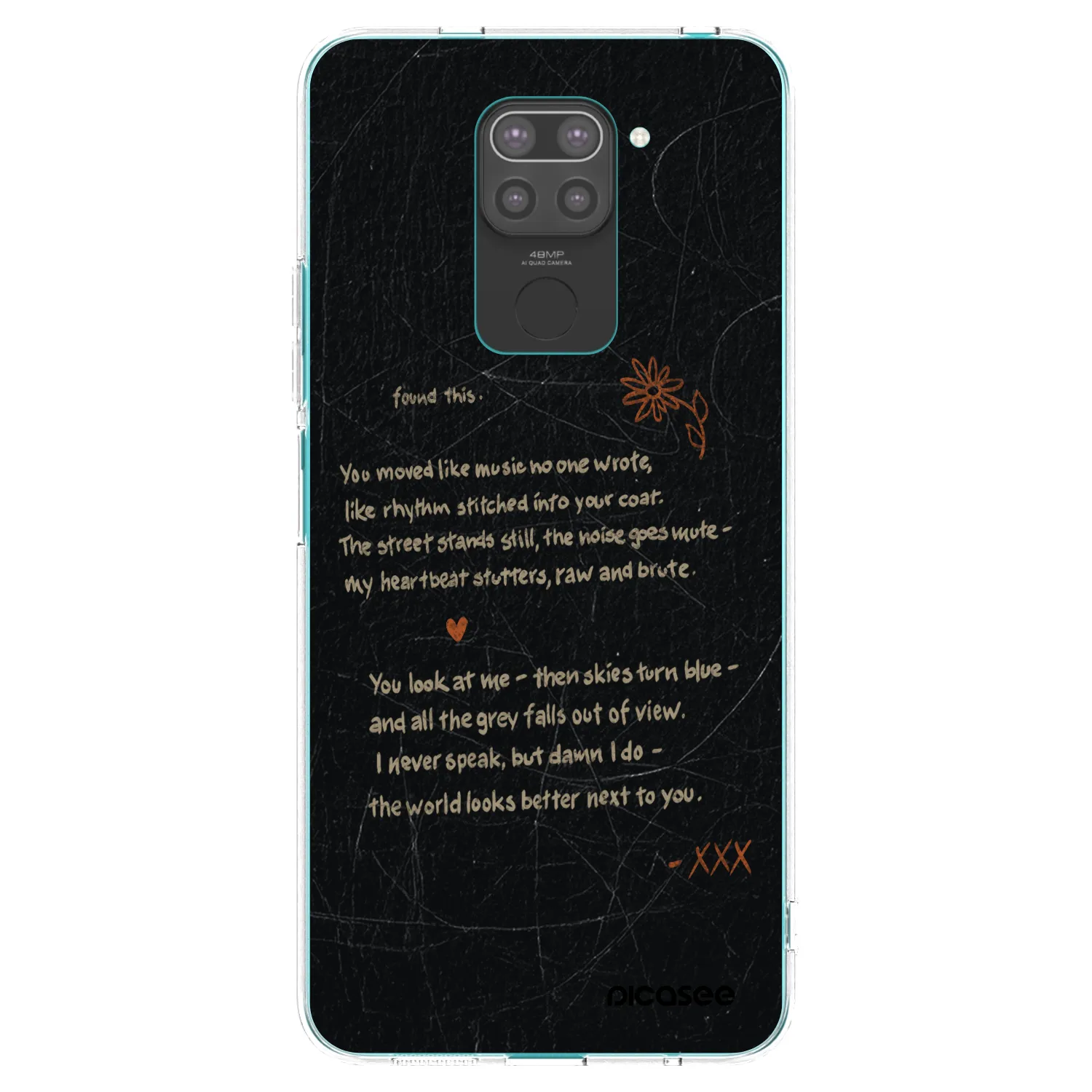 Picasee Μαύρη θήκη σιλικόνης για Xiaomi Redmi Note 9 - POET