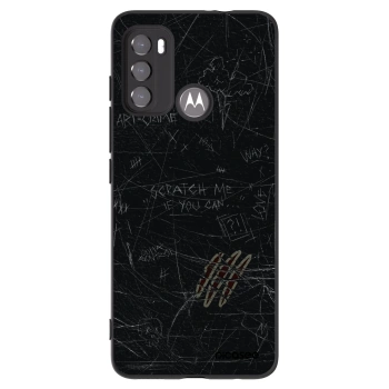 Picasee Μαύρη θήκη σιλικόνης για Motorola Moto G60 - SCRATCH