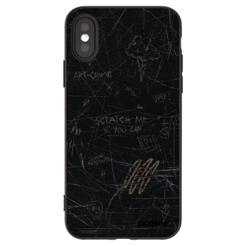 Picasee Μαύρη θήκη σιλικόνης για Apple iPhone X/XS - SCRATCH