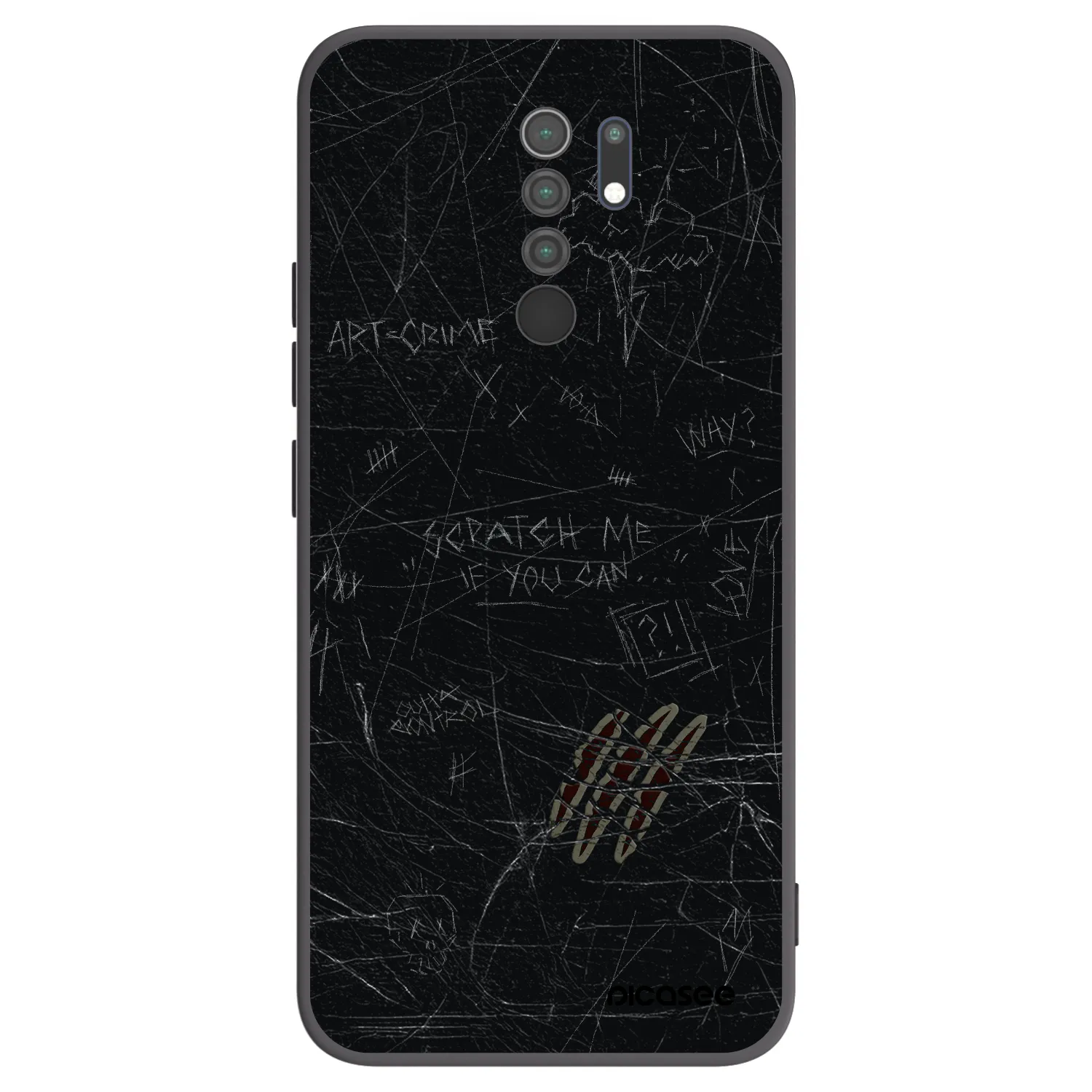 Picasee Μαύρη θήκη σιλικόνης για Xiaomi Redmi 9 - SCRATCH