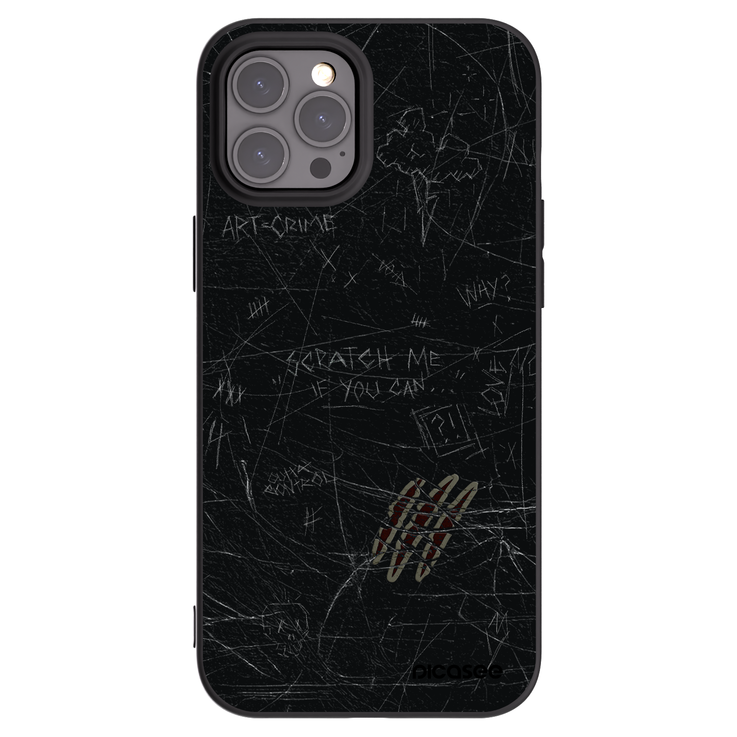 Picasee Μαύρη θήκη σιλικόνης για Apple iPhone 12 Pro Max - SCRATCH
