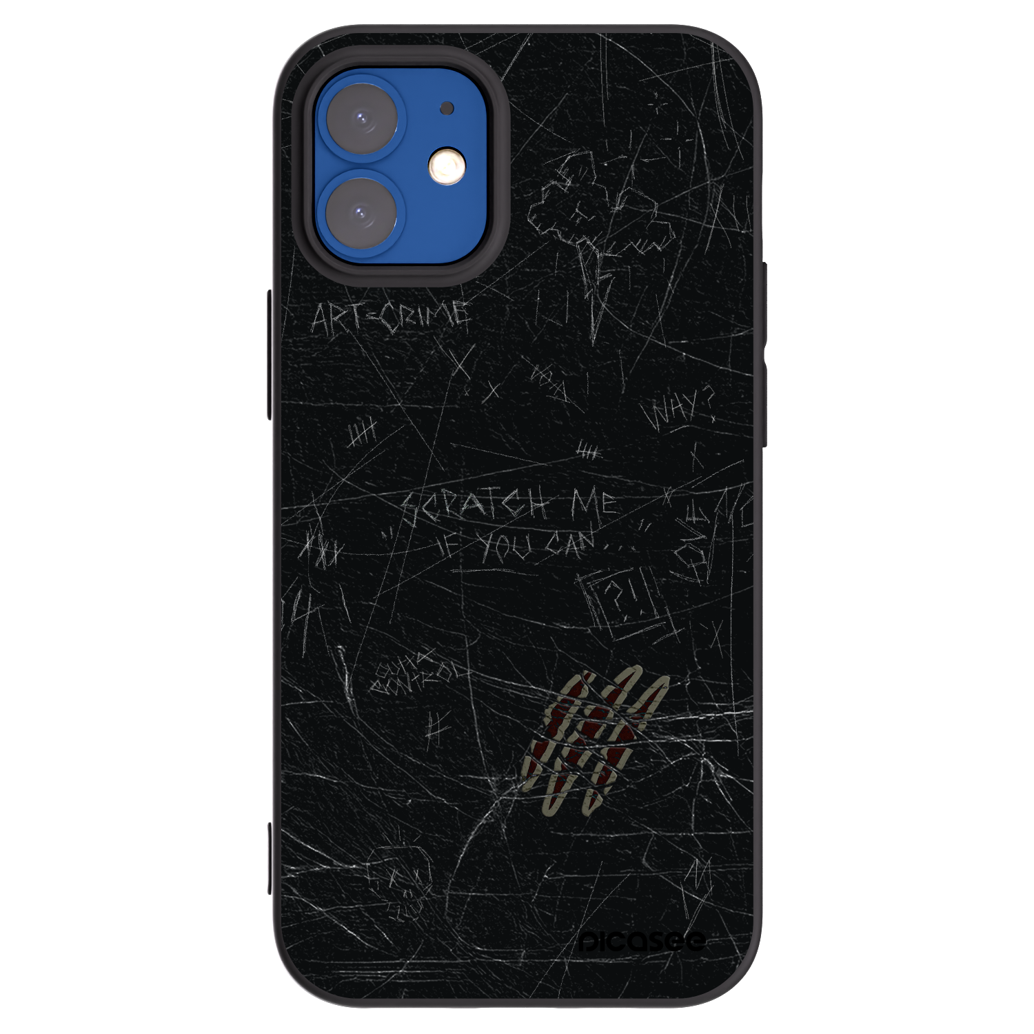 Picasee Μαύρη θήκη σιλικόνης για Apple iPhone 12 mini - SCRATCH